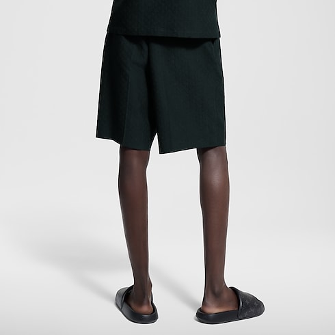 Mini Monogram Silk-Cotton Blend Tailored Shorts in Men's Ready-to-Wear Pants collections by Louis Vuitton (Product zoom)