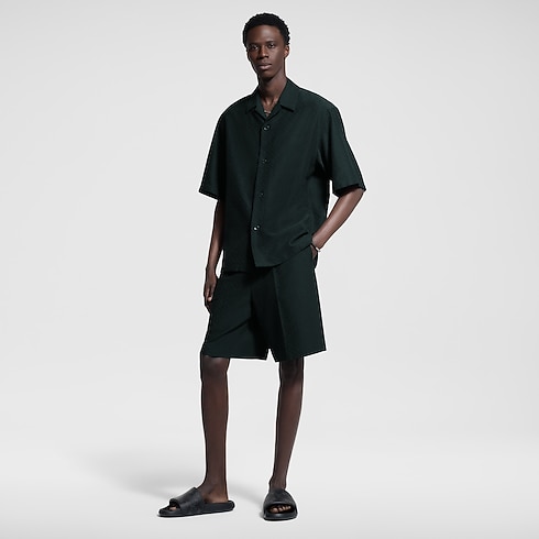 Mini Monogram Silk-Cotton Blend Tailored Shorts in Men's Ready-to-Wear Pants collections by Louis Vuitton (Product zoom)
