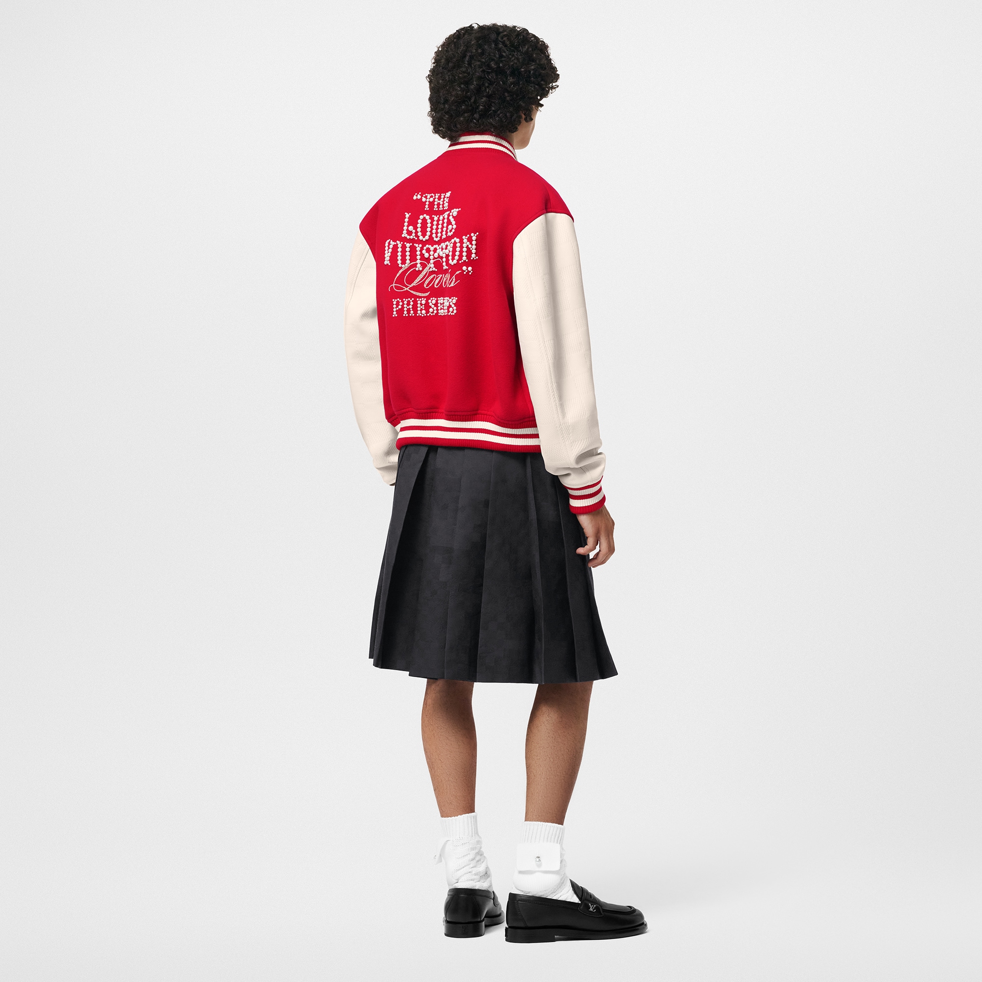 Mix Leather Varsity Blouson  in Men