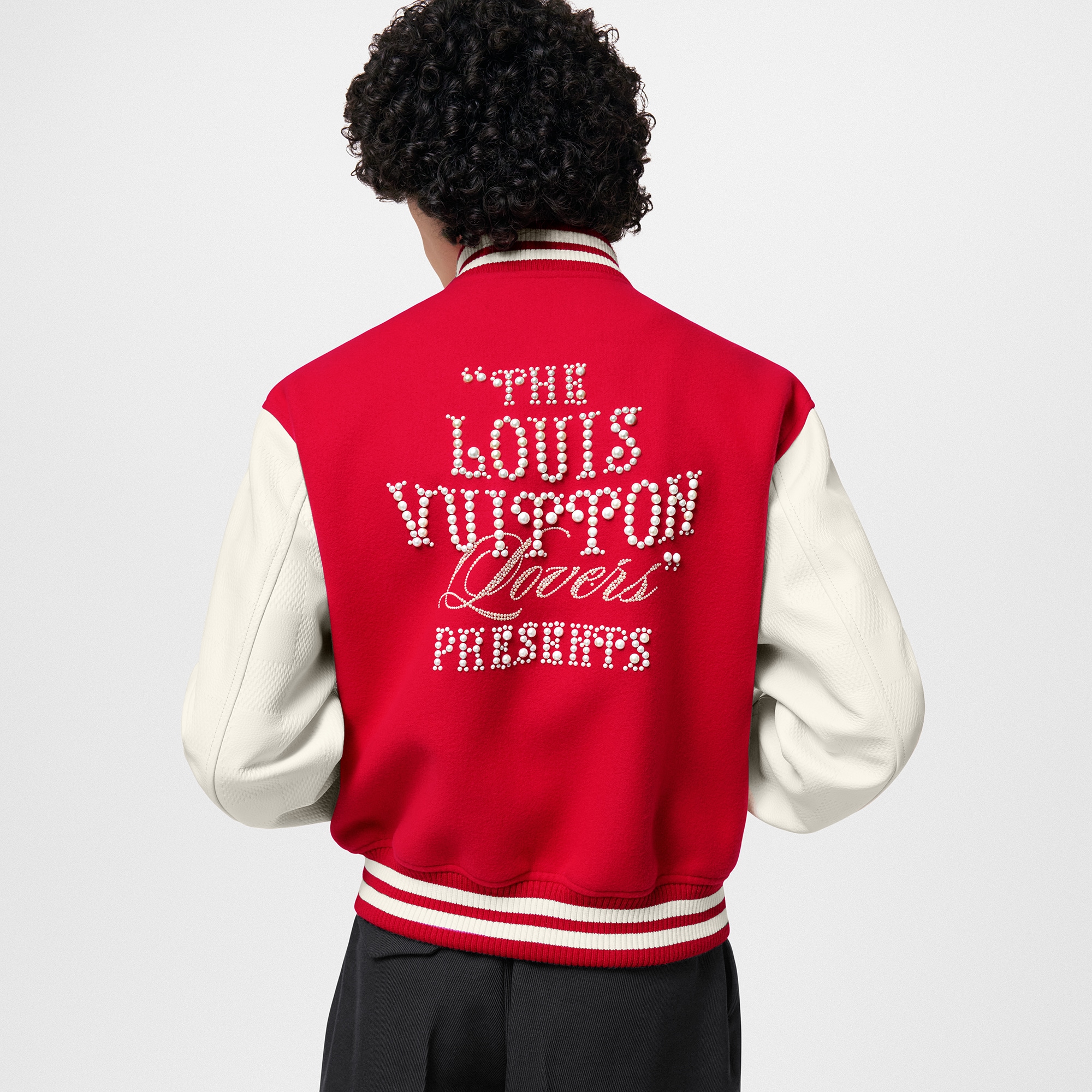 Mix Leather Varsity Blouson  in Men