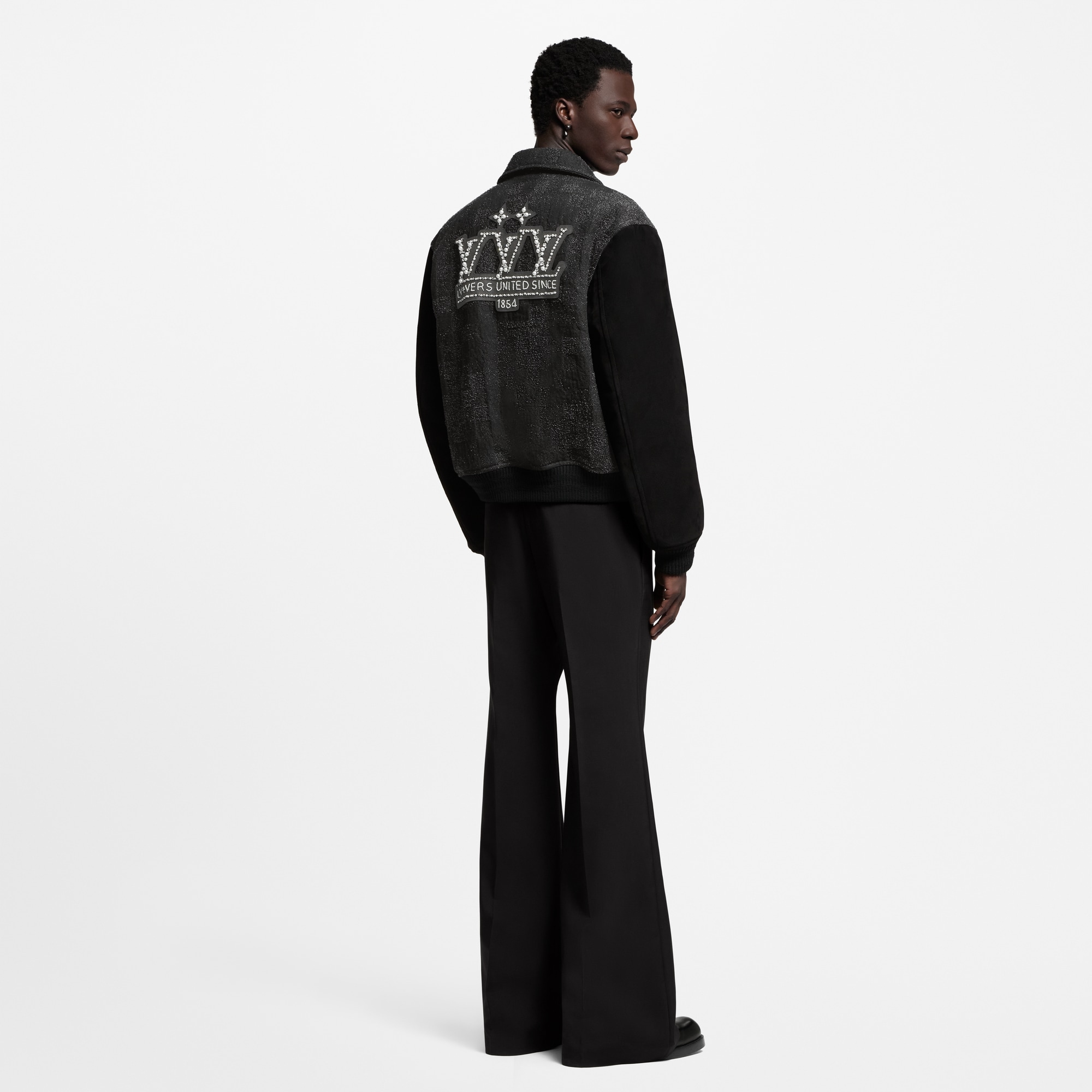 Mix Leather Varsity Blouson  in Men