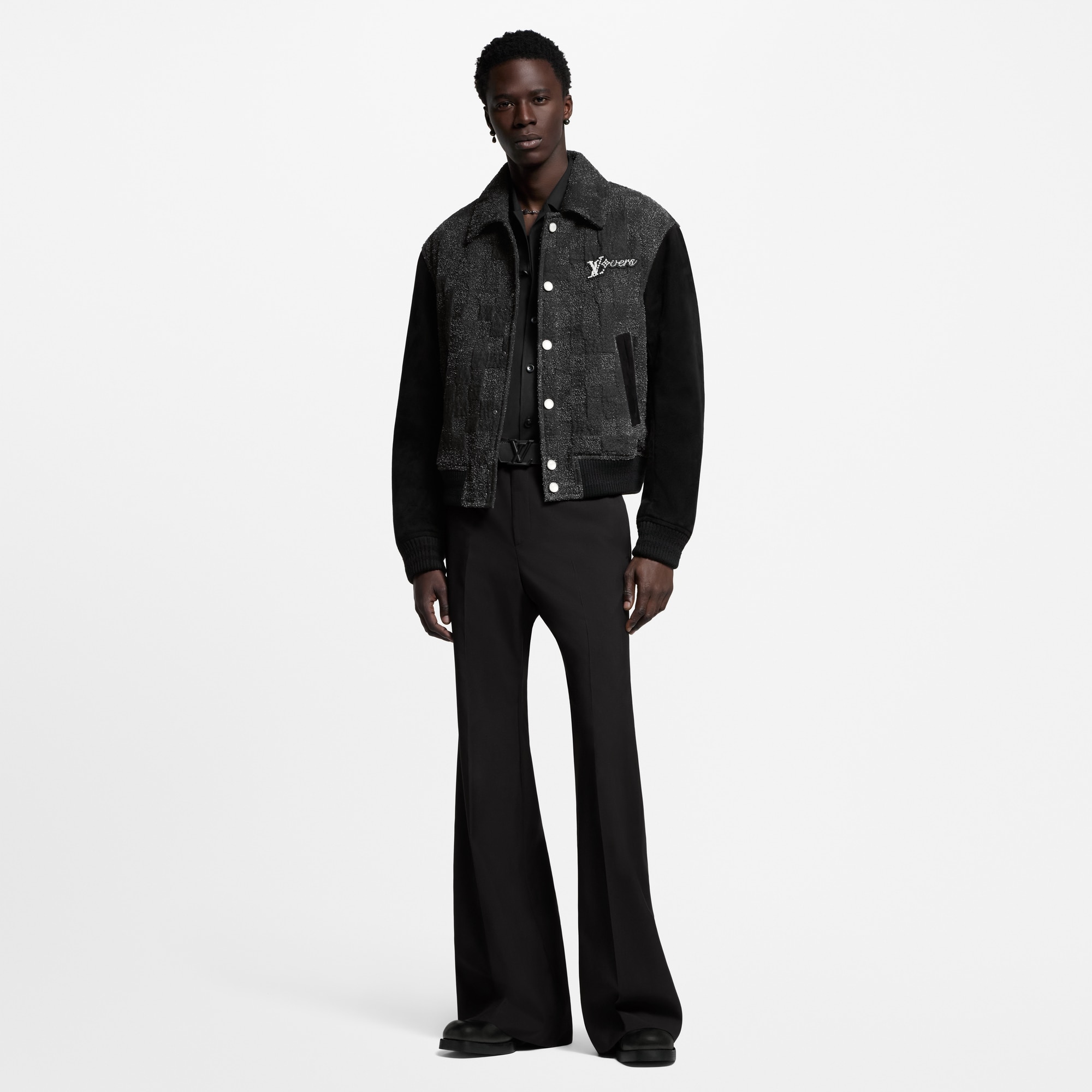 Mix Leather Varsity Blouson  in Men