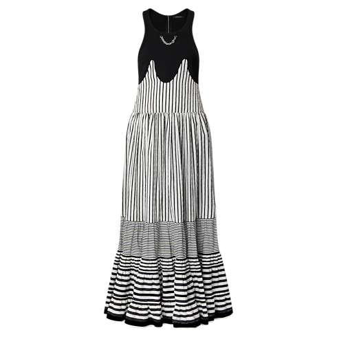Mixed Stripes Tiered Dress in Women's Ready-to-Wear Dresses collections by Louis Vuitton (Product zoom)