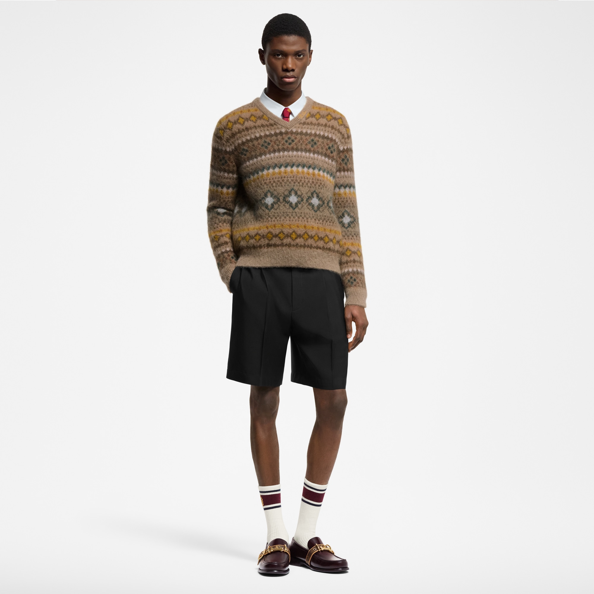 Mohair Blend Fair Isle Pullover   in Men