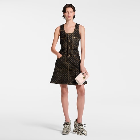 Monogram Denim Pleat Skirt in Women's Ready-to-Wear Skirts and Shorts collections by Louis Vuitton (Product zoom)