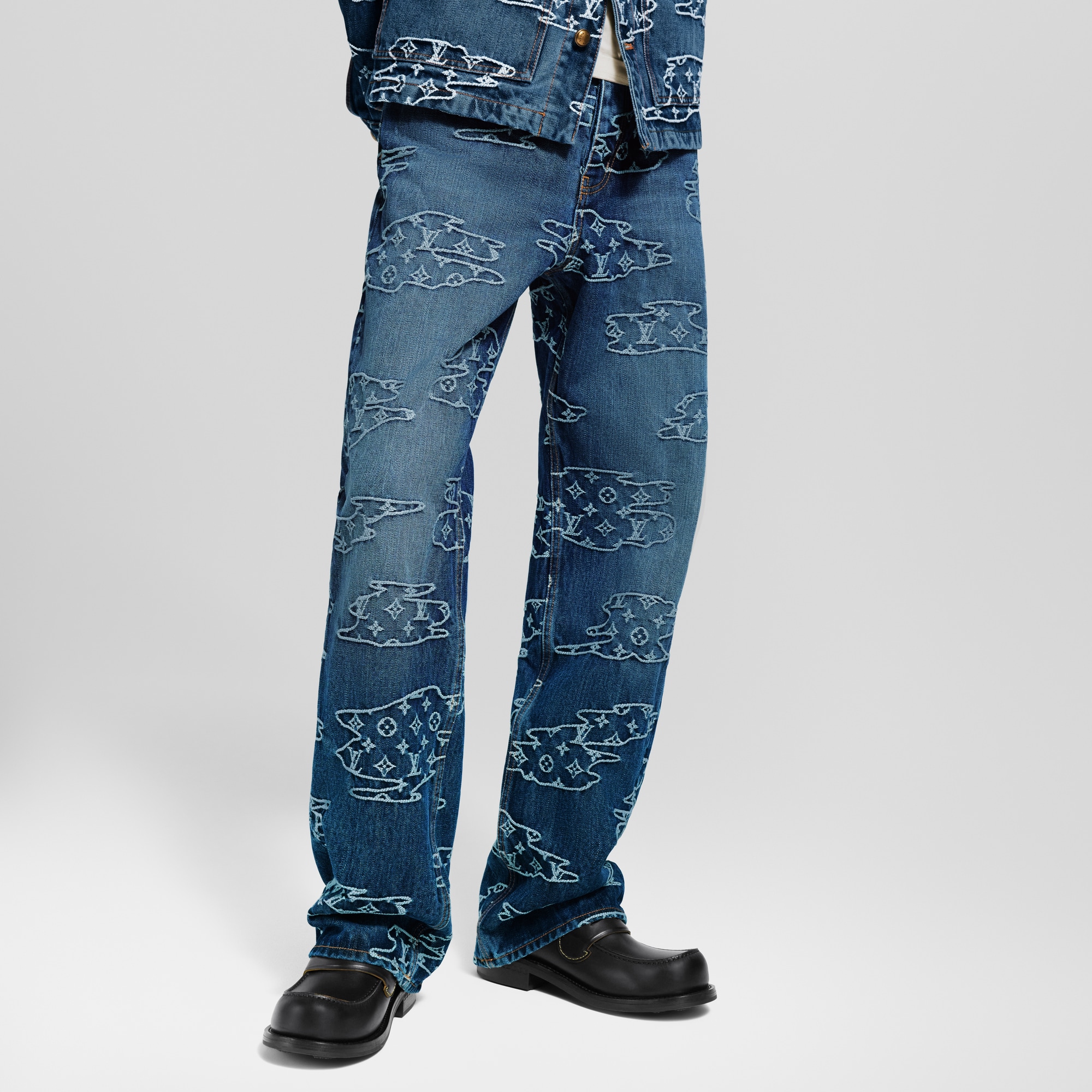 Monogram Denim Skate Pants  in Men