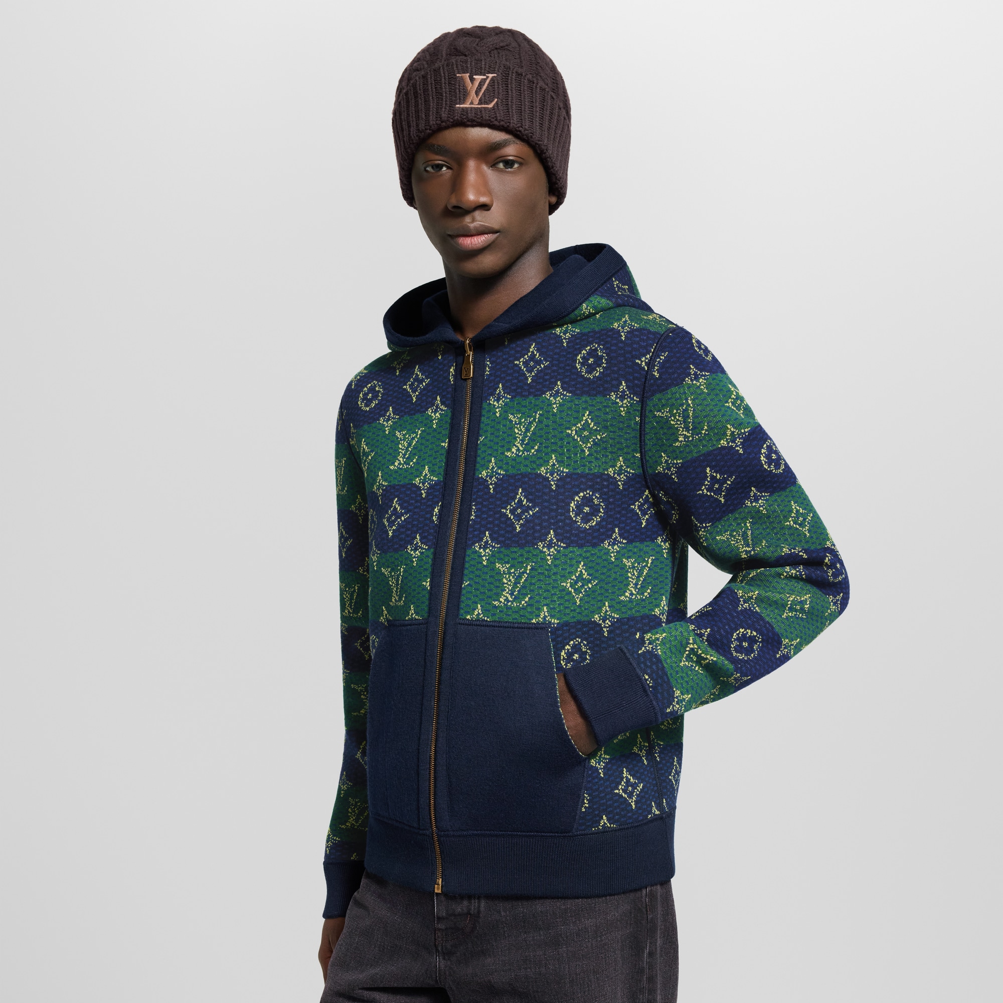 Monogram Double Face Reversible Hoodie  in Men