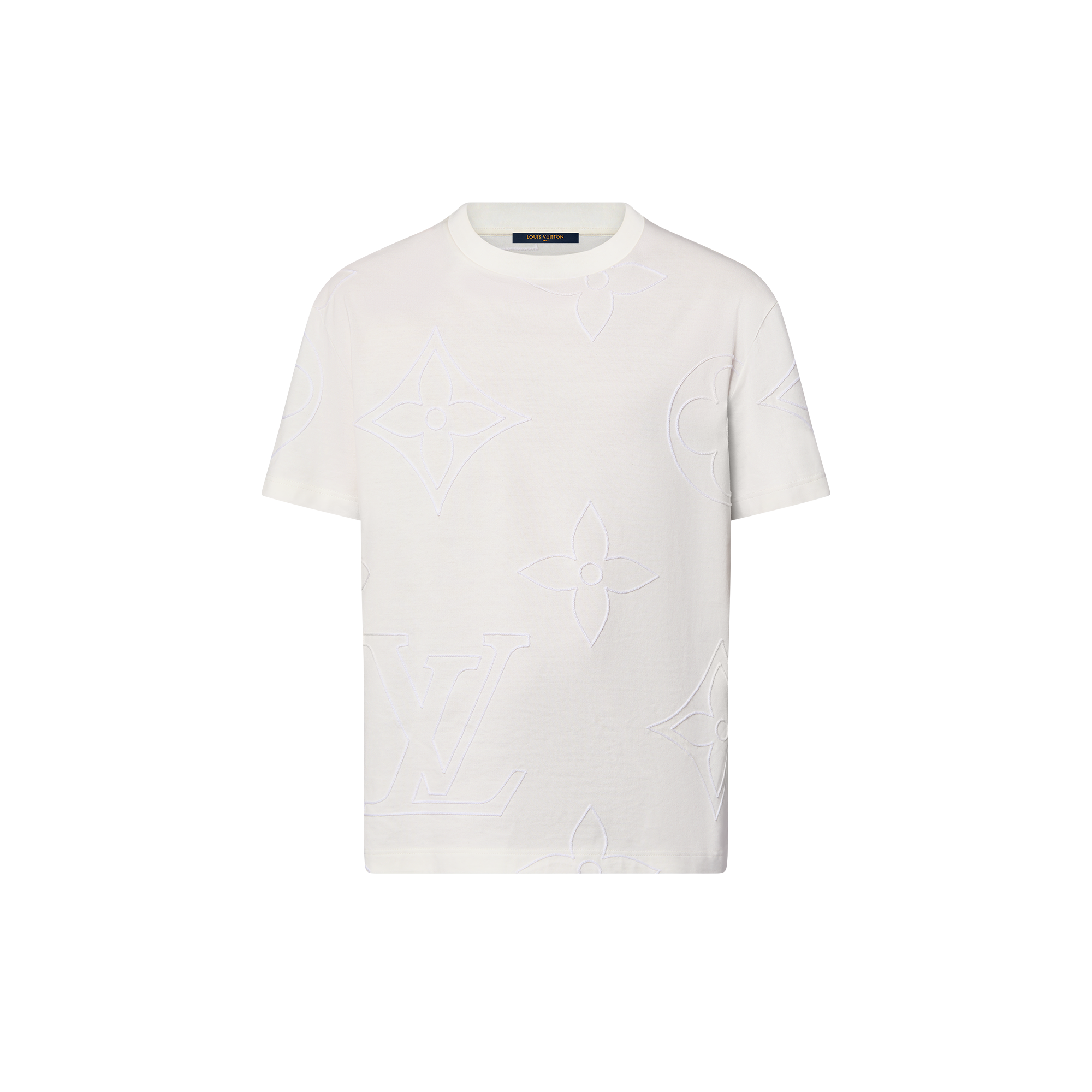 Monogram Embroidered Cotton T-Shirt  in Men