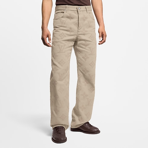 Monogram Embroidered Skate Pants in Men's Ready-to-Wear Denim collections by Louis Vuitton (Product zoom)