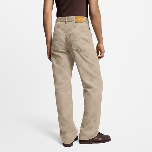 Monogram Embroidered Skate Pants in Men's Ready-to-Wear Denim collections by Louis Vuitton (Product zoom)