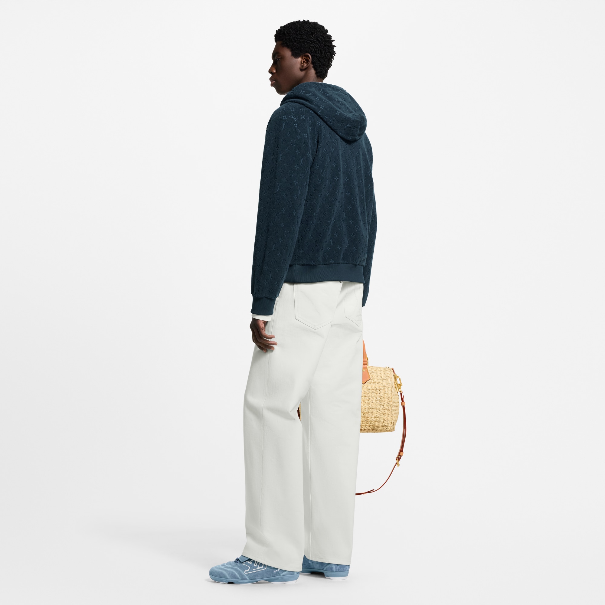 Monogram French Terry Zip-Through Hoodie  in Men