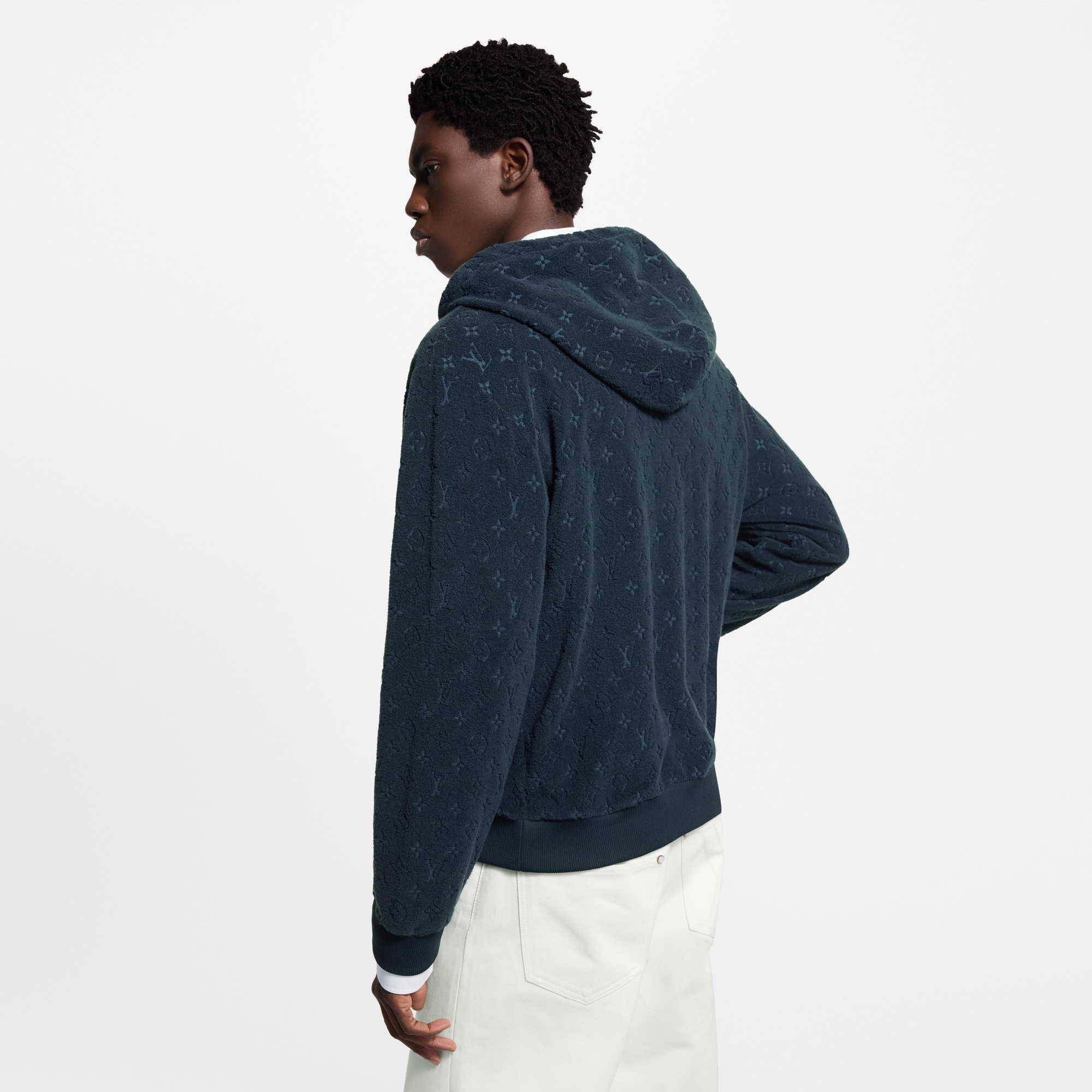 Monogram French Terry Zip-Through Hoodie  in Men