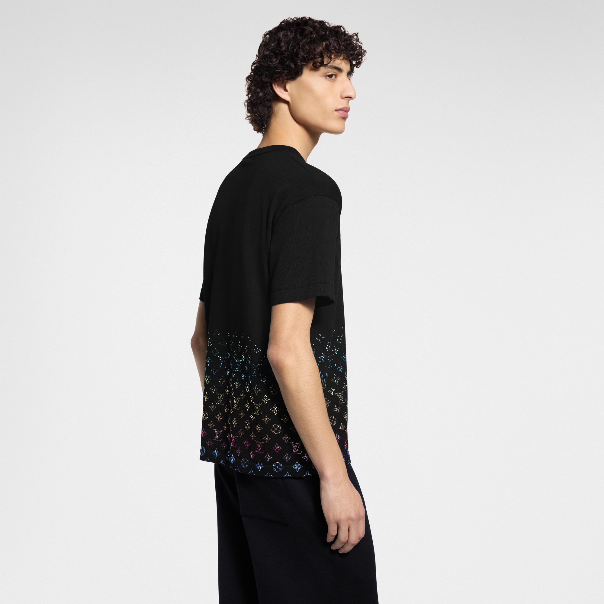 Monogram Gradient Embellished Short-Sleeved Crewneck  in Men