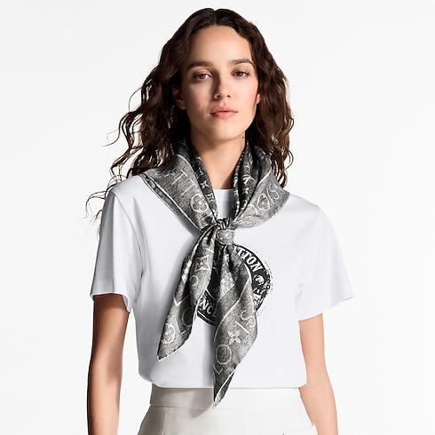 Monogram Infinity Denim Square 90 . in Women's Accessories Silk Squares and Bandeaus collections by Louis Vuitton (Product zoom)