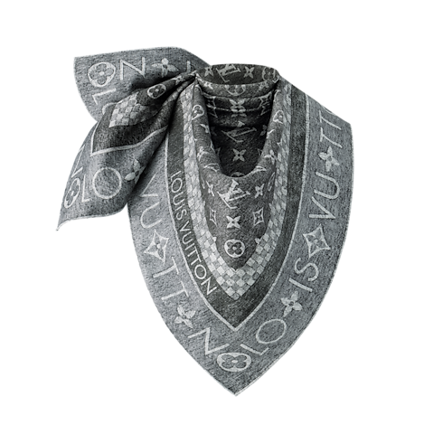 Monogram Infinity Denim Square 90 . in Women's Accessories Silk Squares and Bandeaus collections by Louis Vuitton (Product zoom)