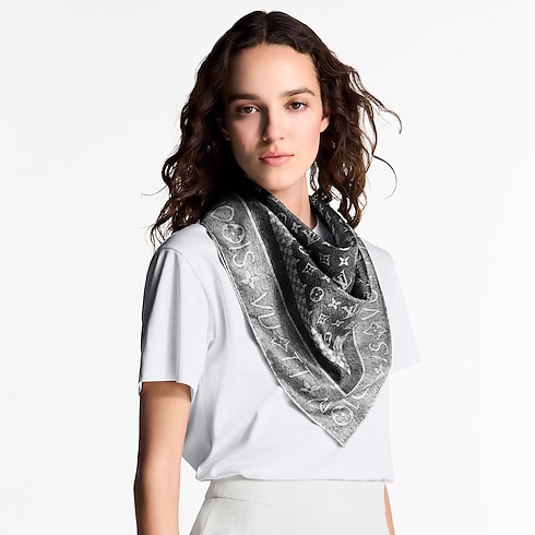 Monogram Infinity Denim Square 90 . in Women's Accessories Silk Squares and Bandeaus collections by Louis Vuitton (Product zoom)