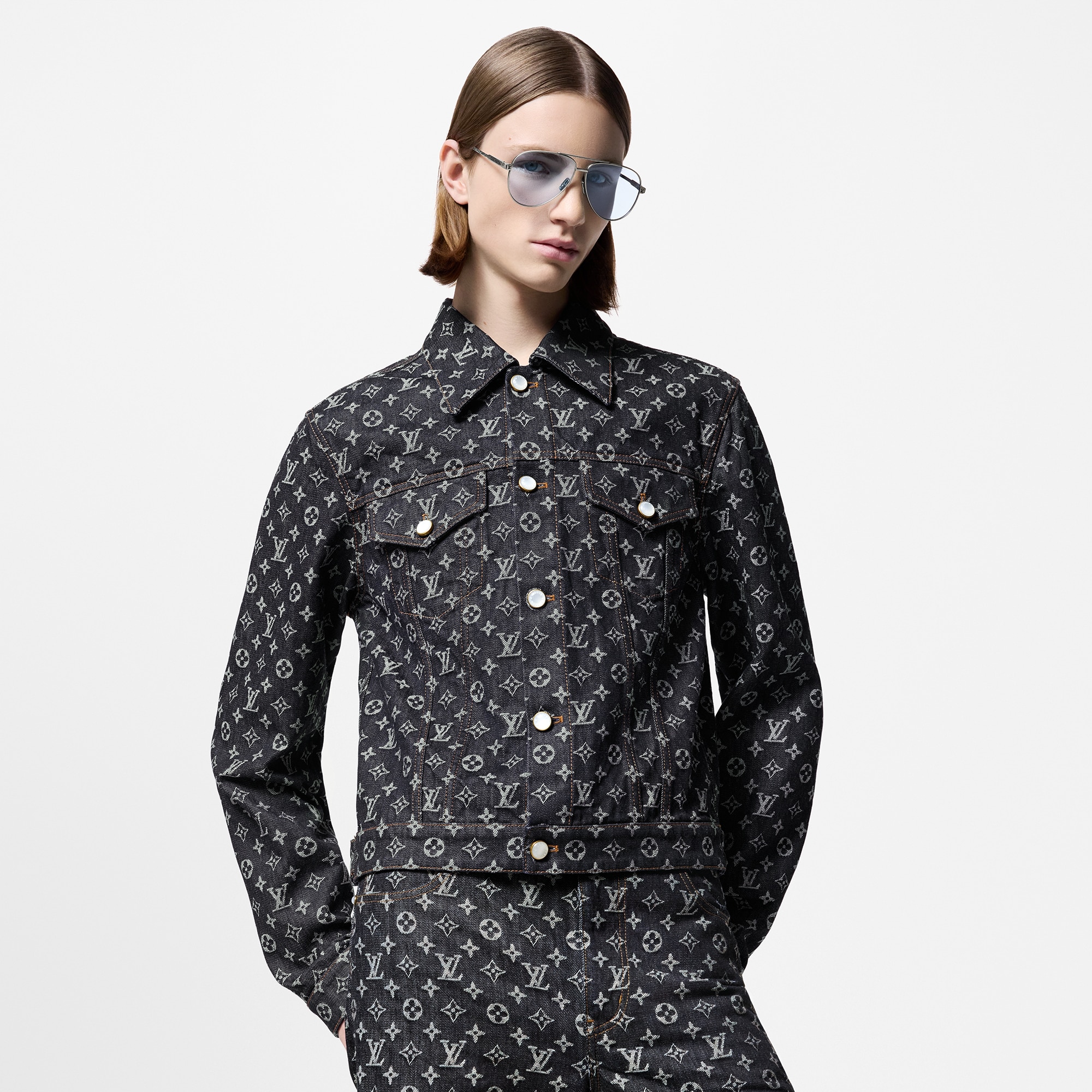 Monogram Jacquard Denim Jacket  in Men