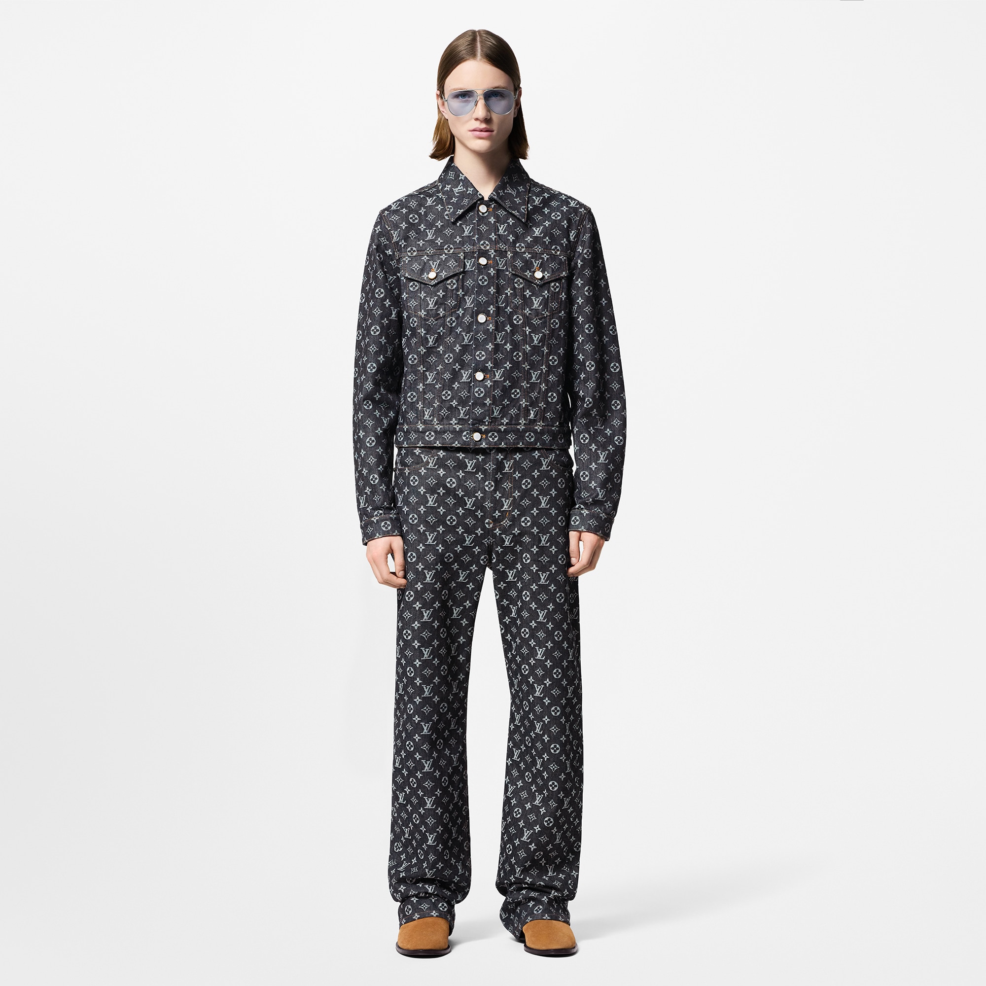 Monogram Jacquard Denim Jacket  in Men