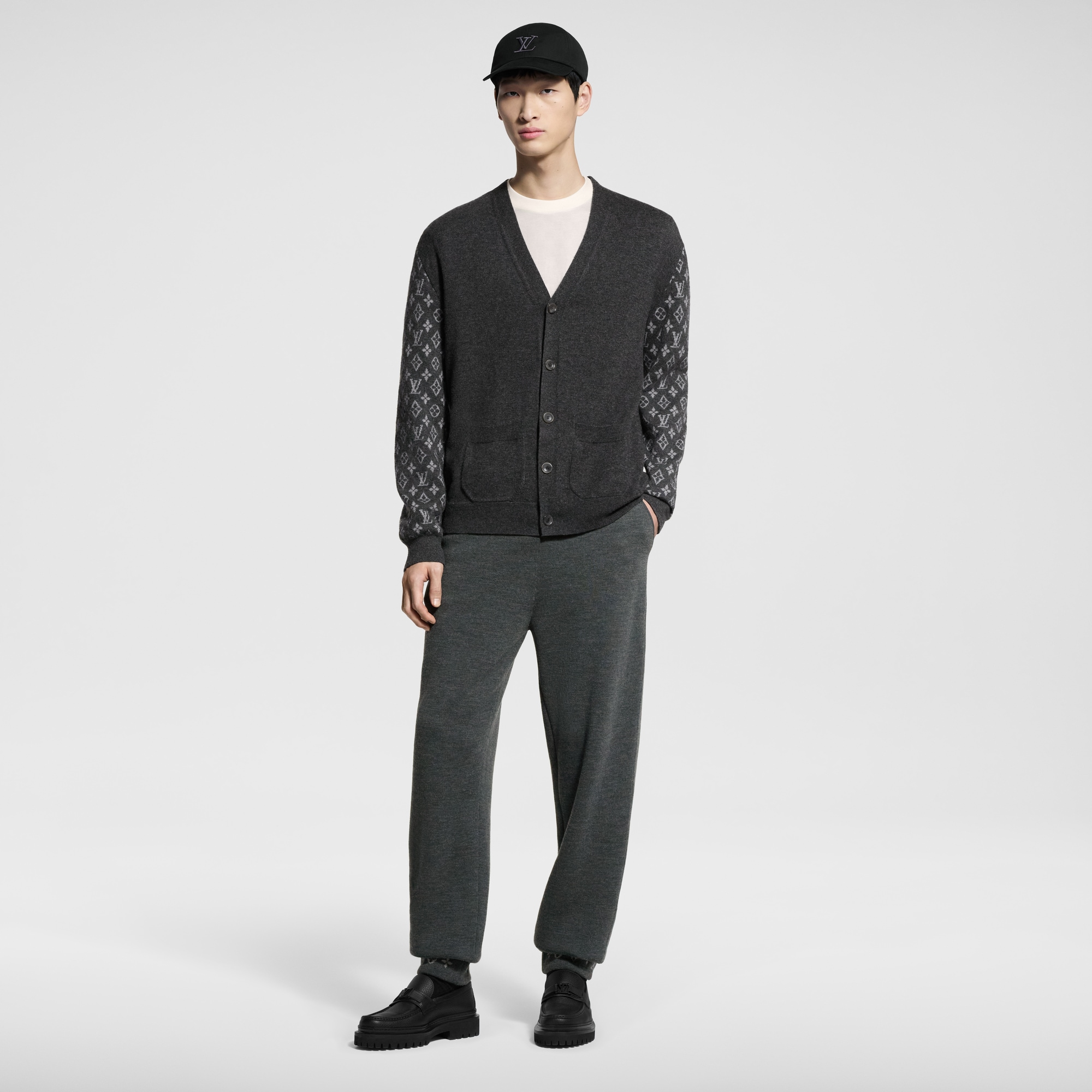Monogram Mix Cashmere Cardigan   in Men