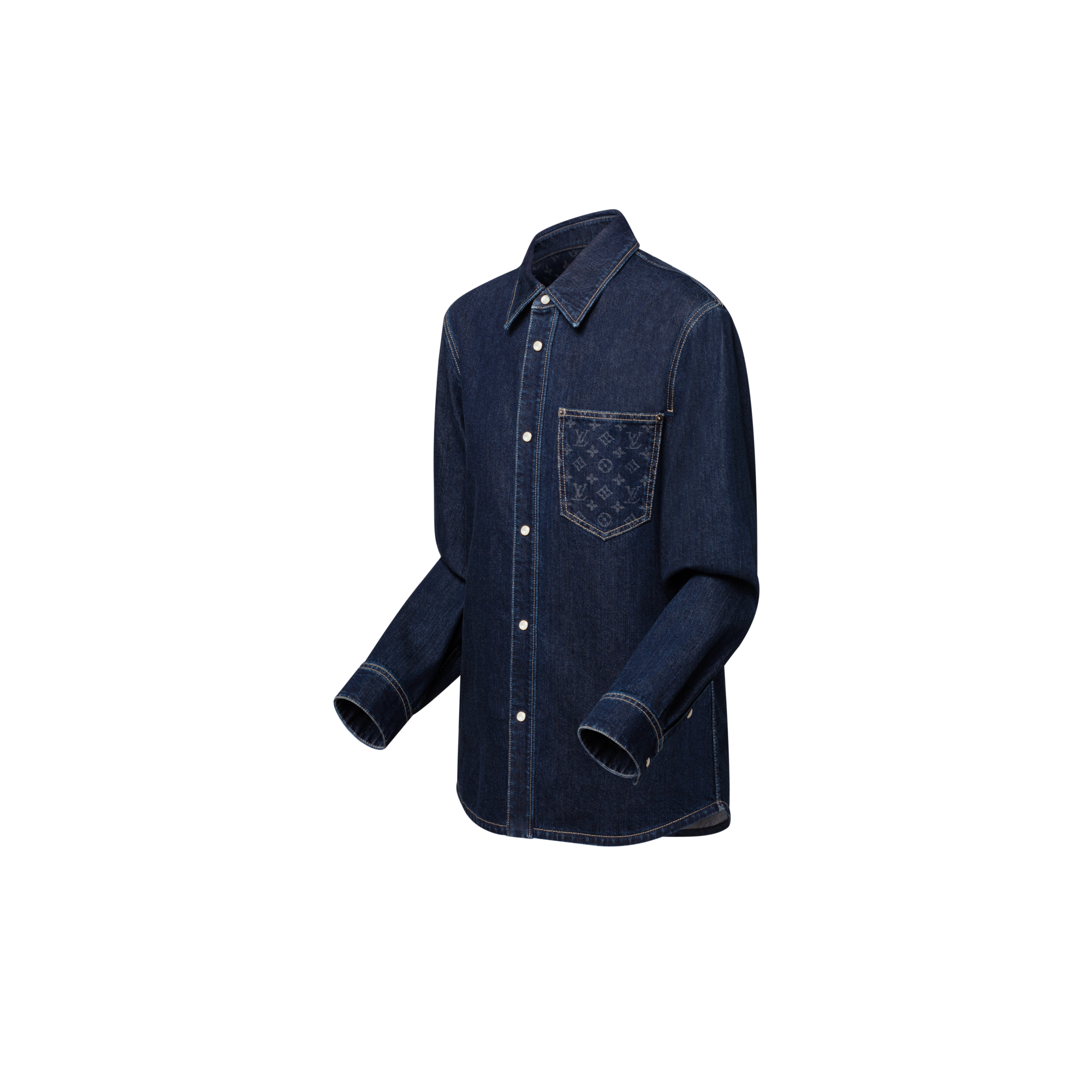 Monogram Pocket Denim Shirt  in Women