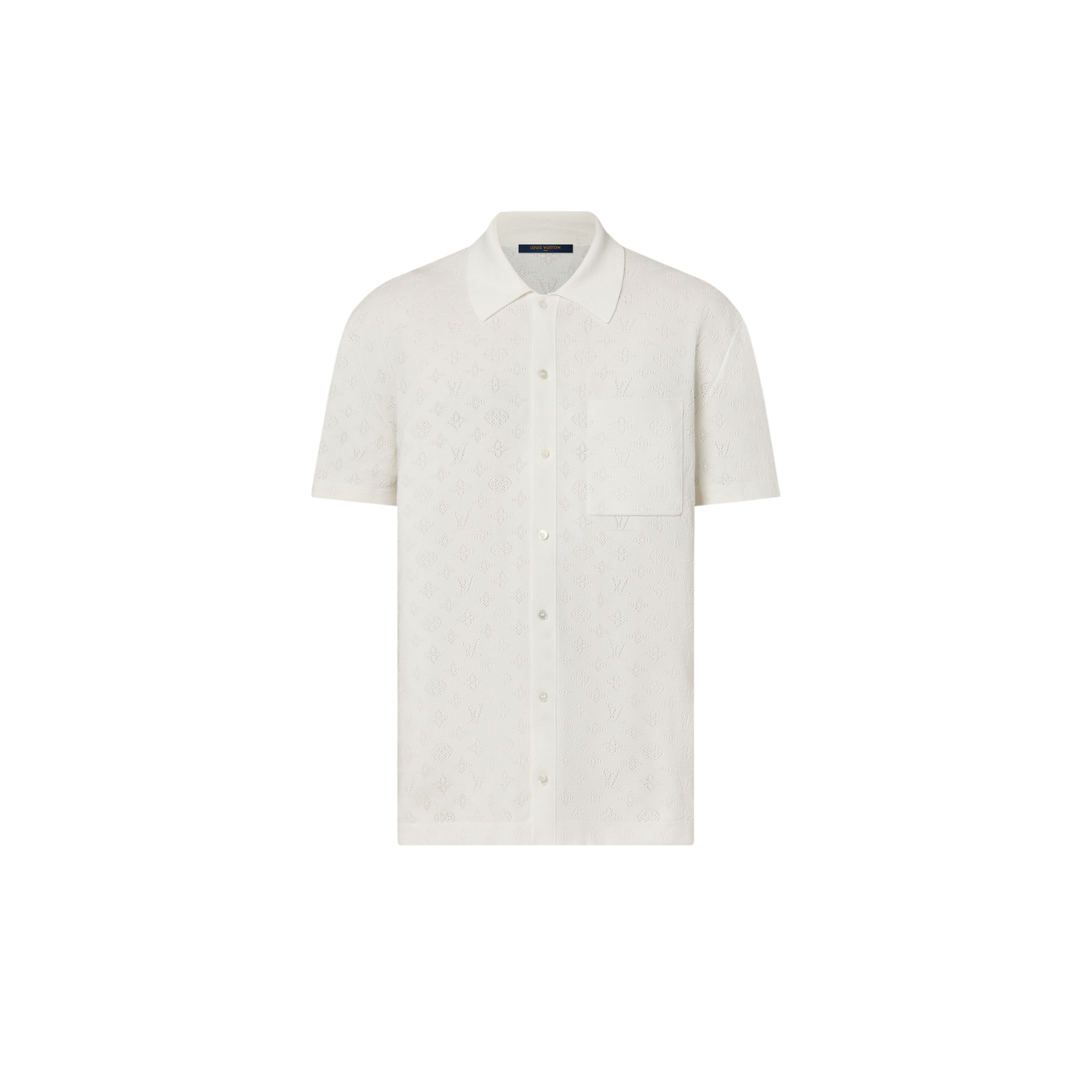 Monogram Pointelle Short-Sleeved Shirt  in Men