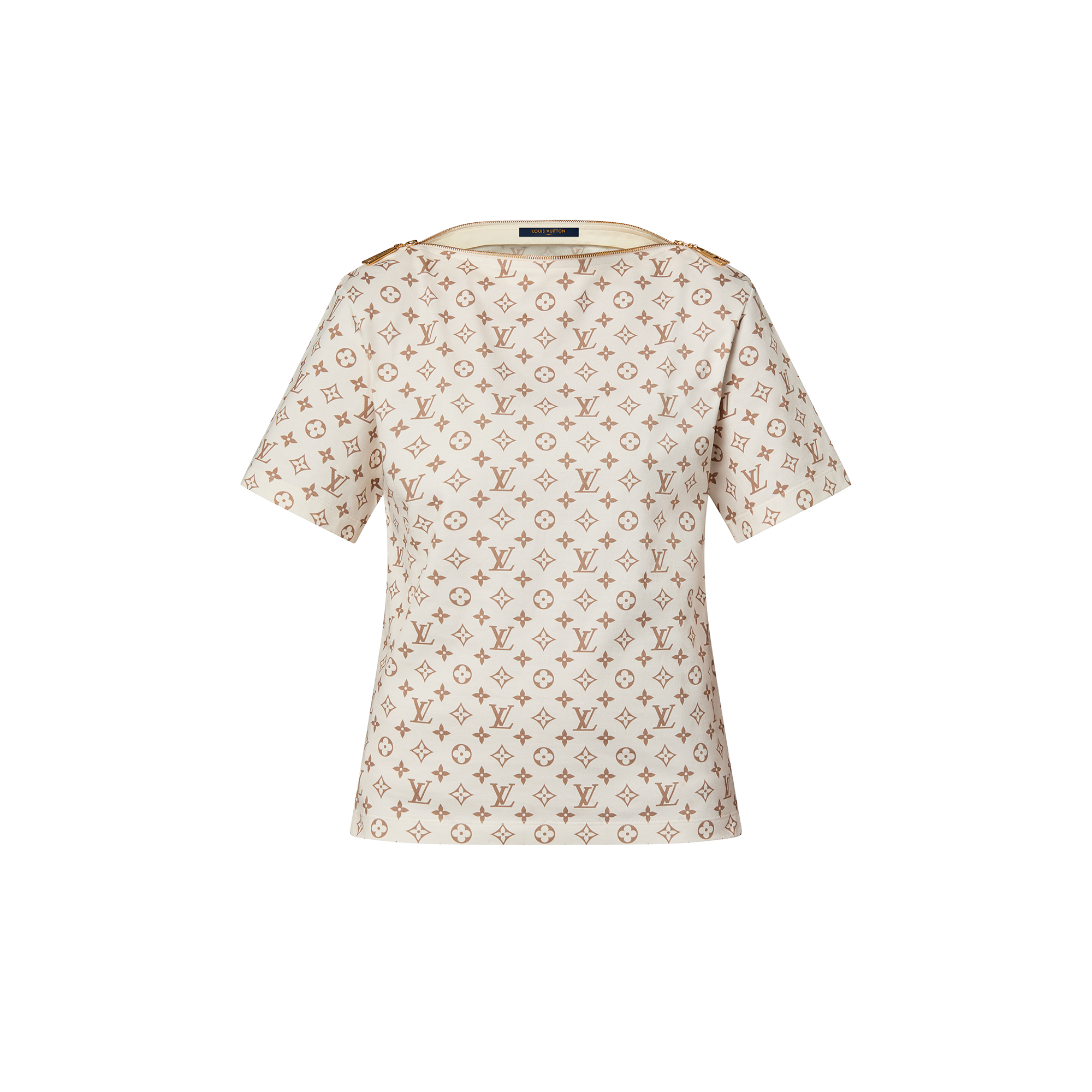 Monogram Print Bateau T-Shirt  in Women