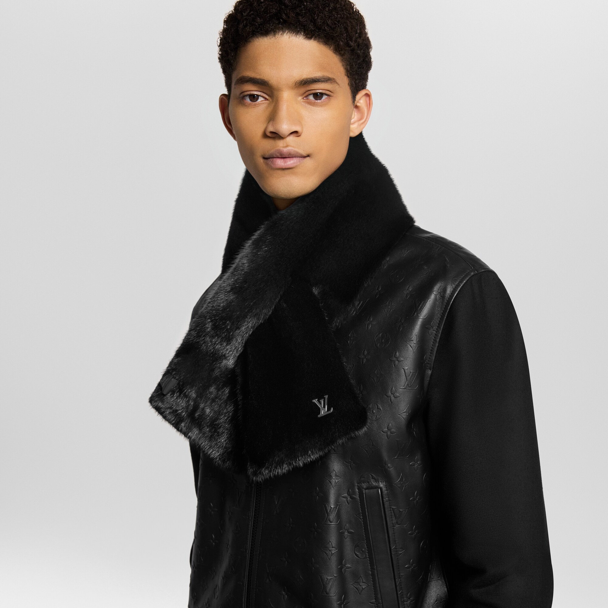 Monogram Reverse Fur Scarf . in Men