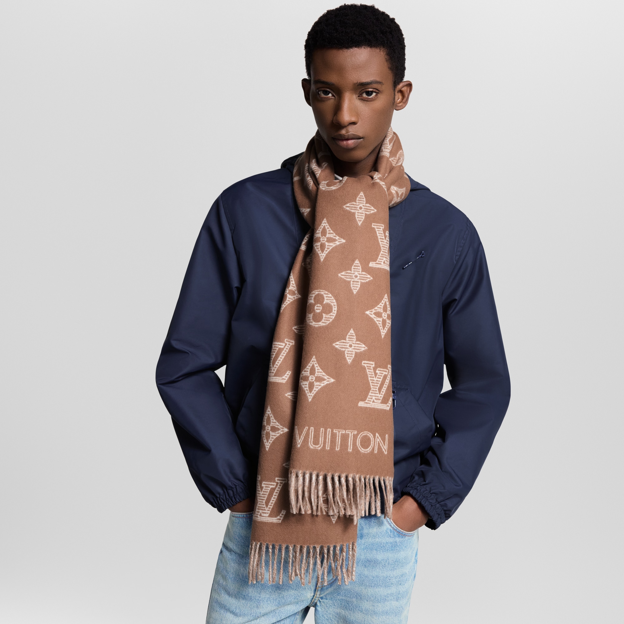 Monogram Shadow Scarf . in Men