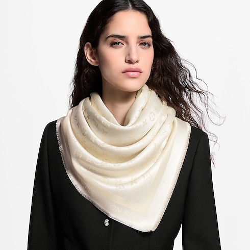 Monogram Shine Shawl worn view