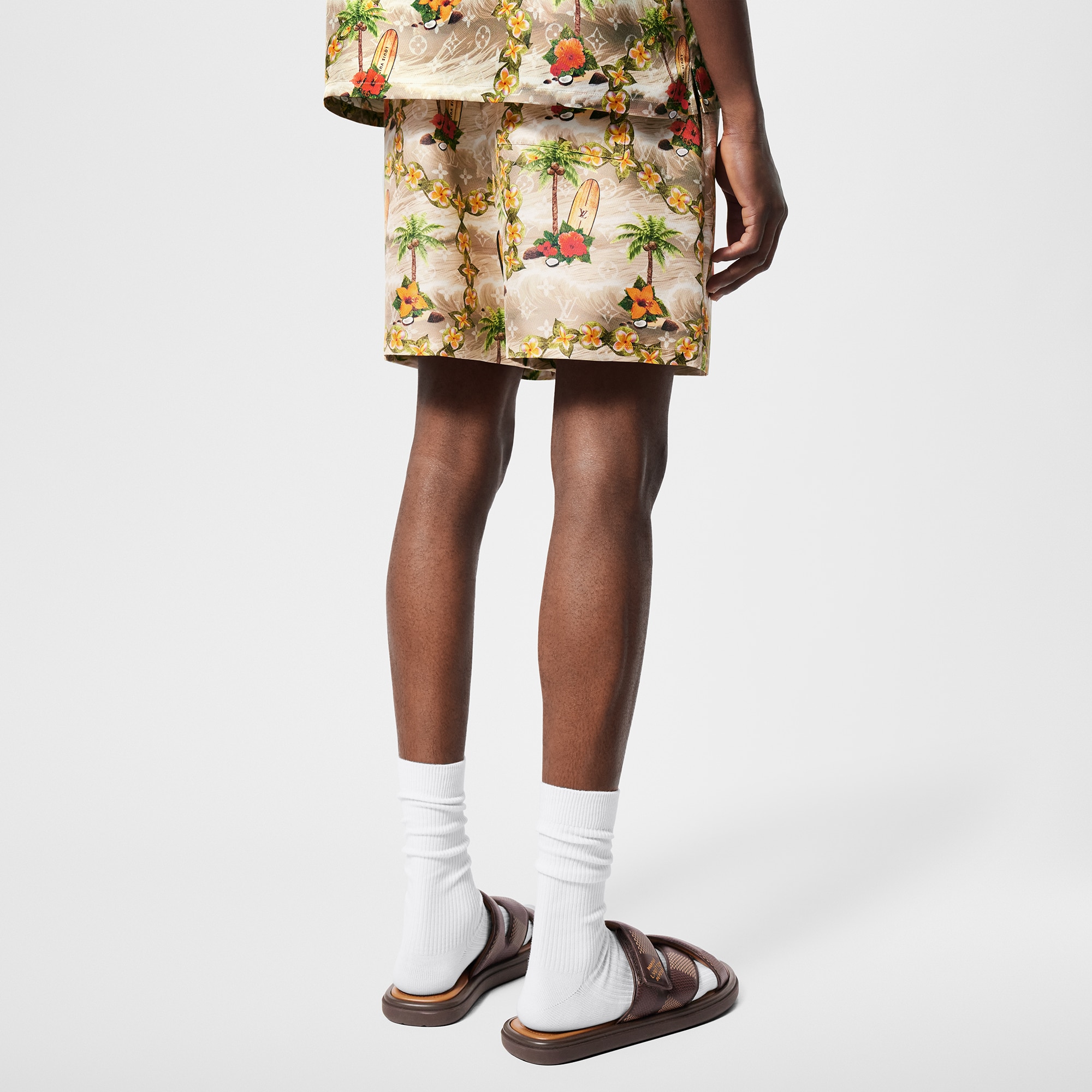 Monogram Silk Drawstring Shorts  in Men