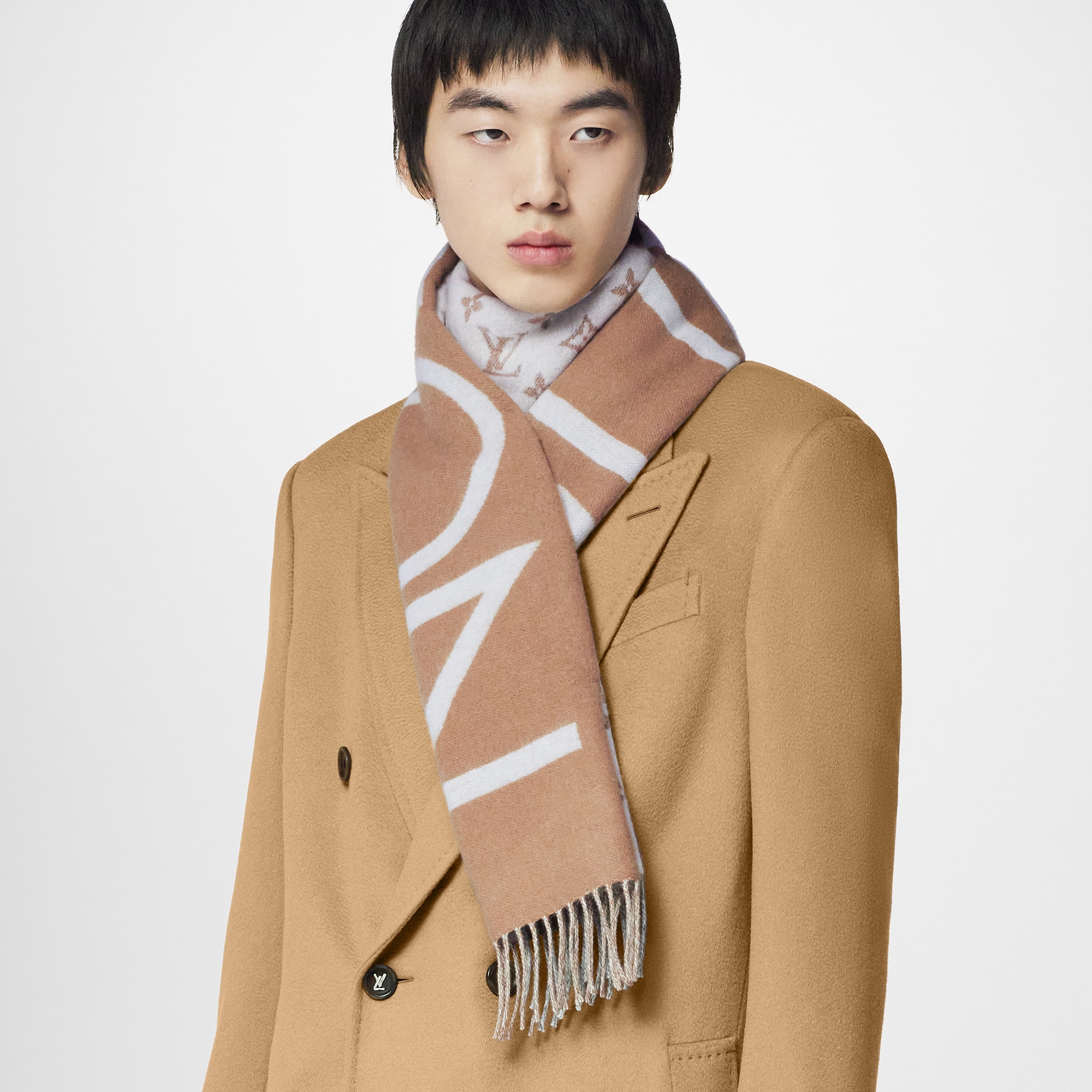 Monogram Split Scarf . in Men