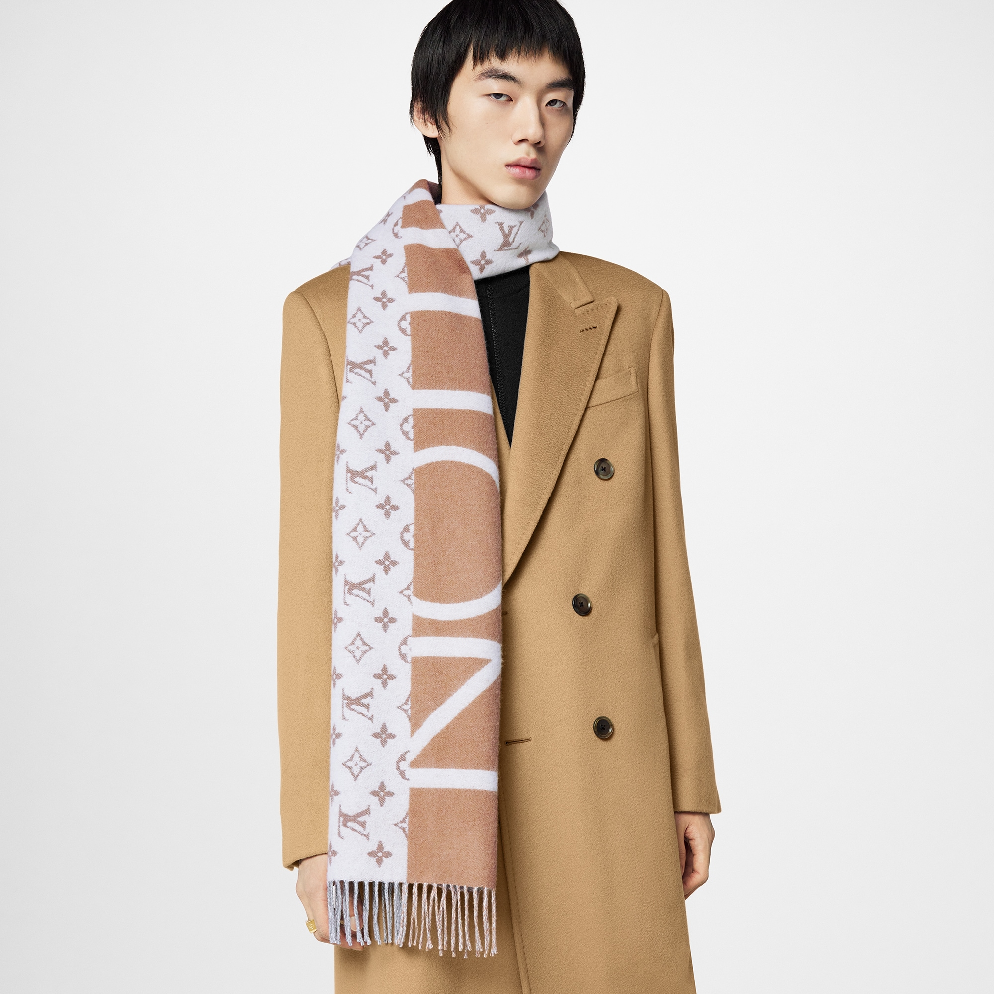 Monogram Split Scarf . in Men