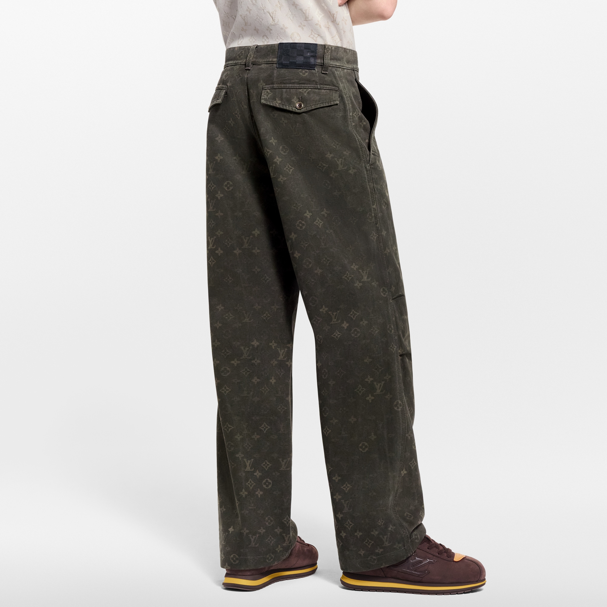 Monogram Waxed Denim Pants  in Men