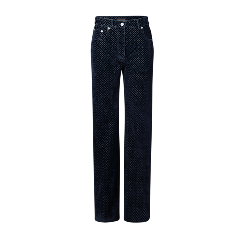 Nanogram Flocked Velvet Jeans in Women's Ready-to-Wear Pants and Shorts collections by Louis Vuitton (Product zoom)