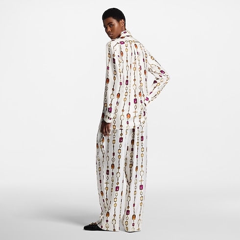 Necklace Print Silk Shirt in Women's Ready-to-Wear Tops collections by Louis Vuitton (Product zoom)