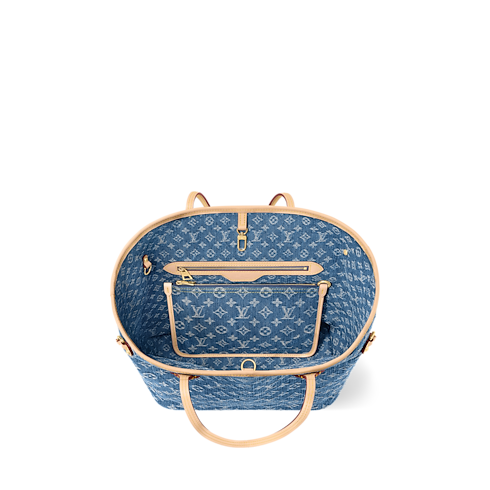 Neverfull MM Monogram Denim in Bags and Small Leather Goods's Women Bags LV Icons collections by Louis Vuitton (Product zoom)