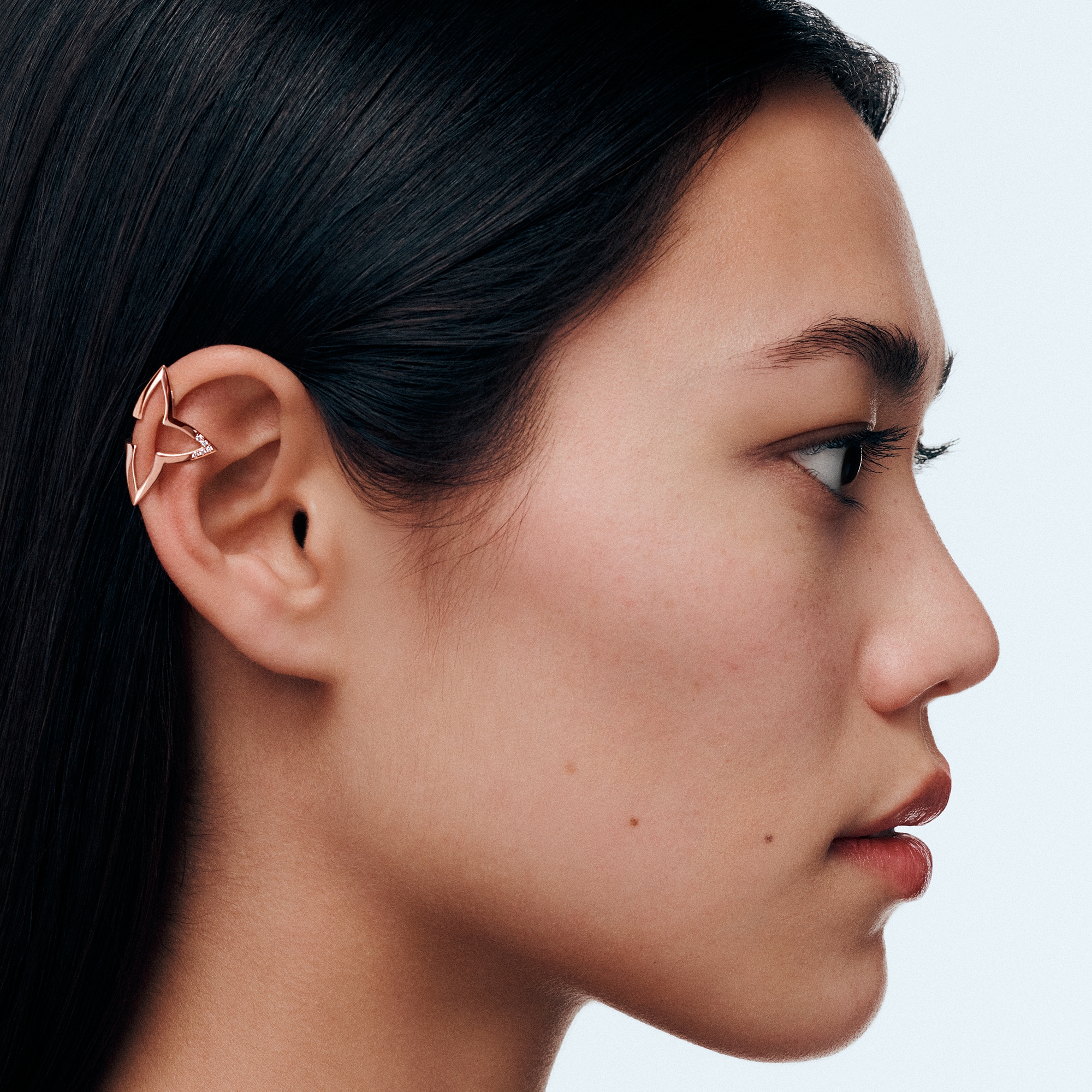 Ombre Blossom Ear Cuff, Pink Gold and Diamonds  in Jewellery