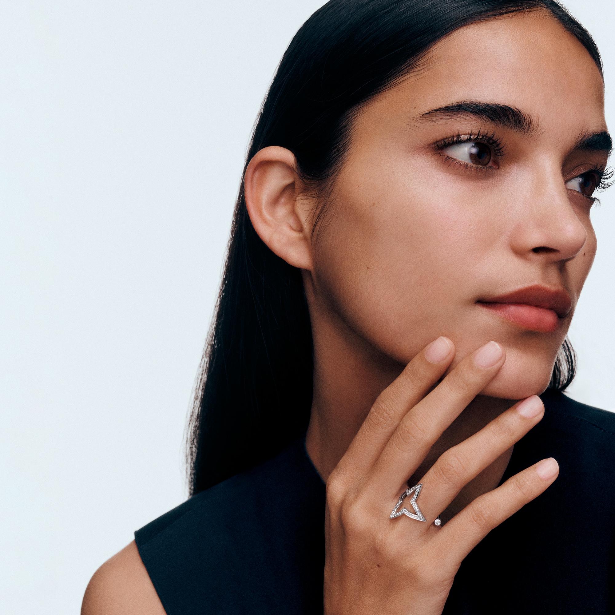 Ombre Blossom Open Ring, White Gold and Diamonds  in Jewellery