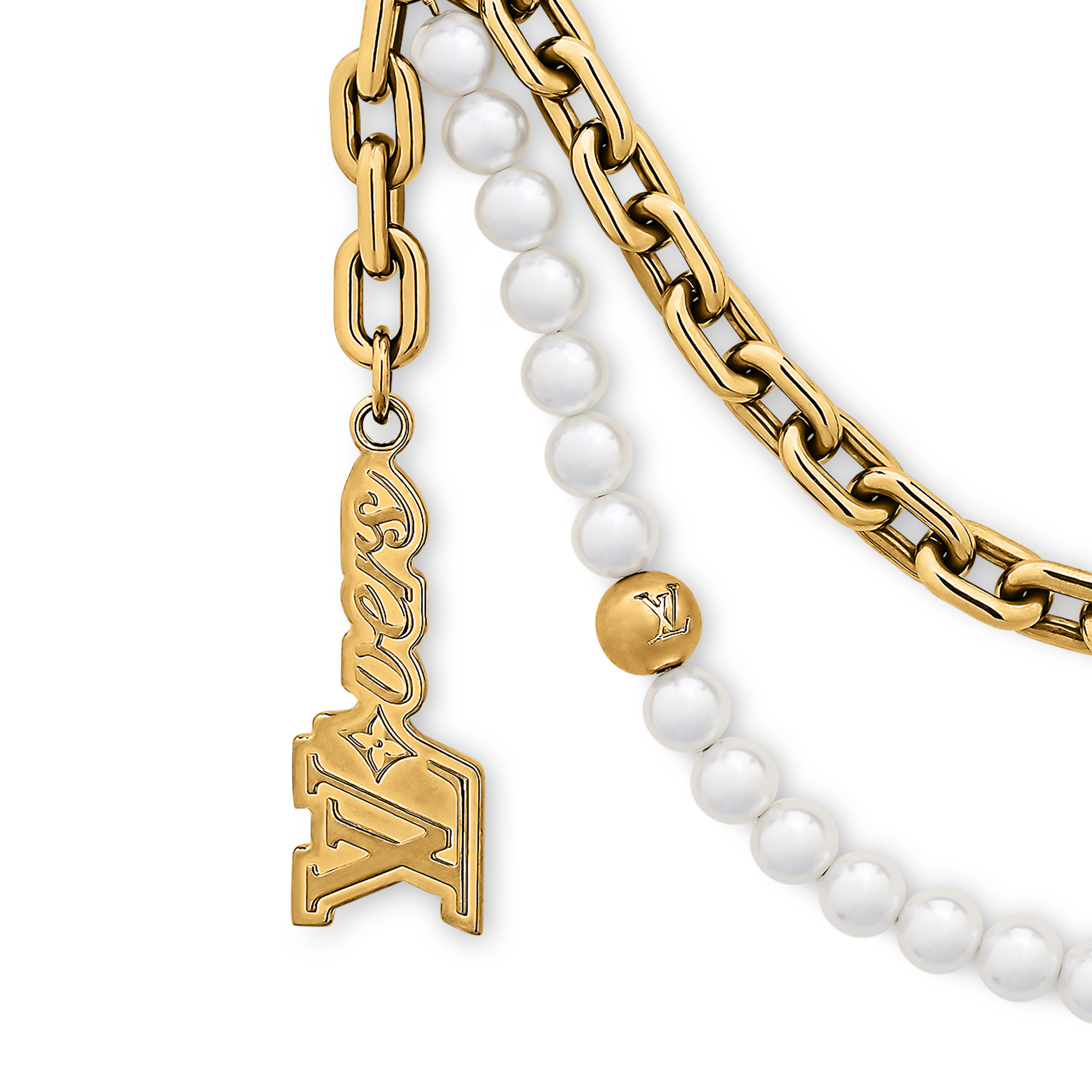 Pearls Mini Chain Belt . in Men