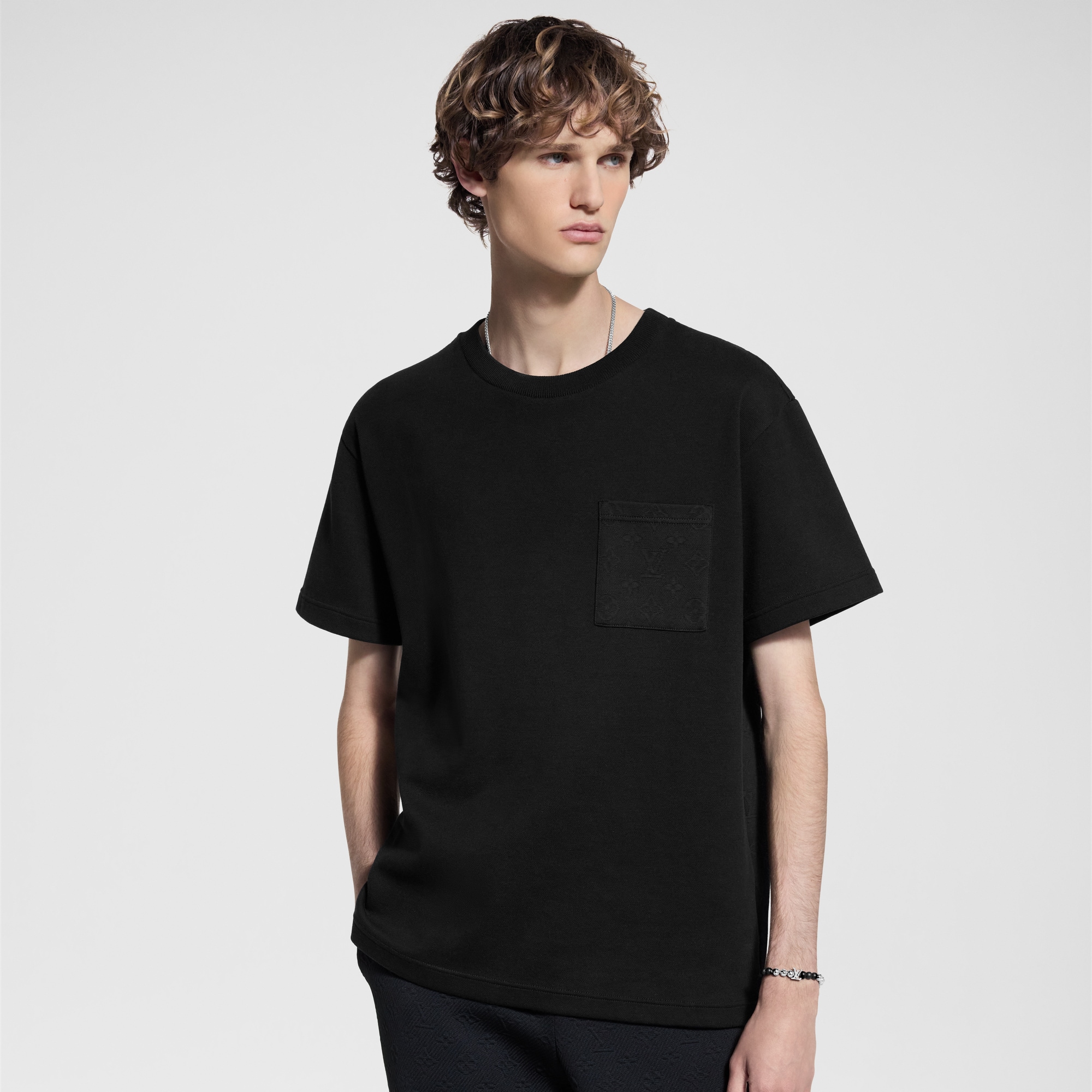 Pique Cotton T-Shirt  in Men