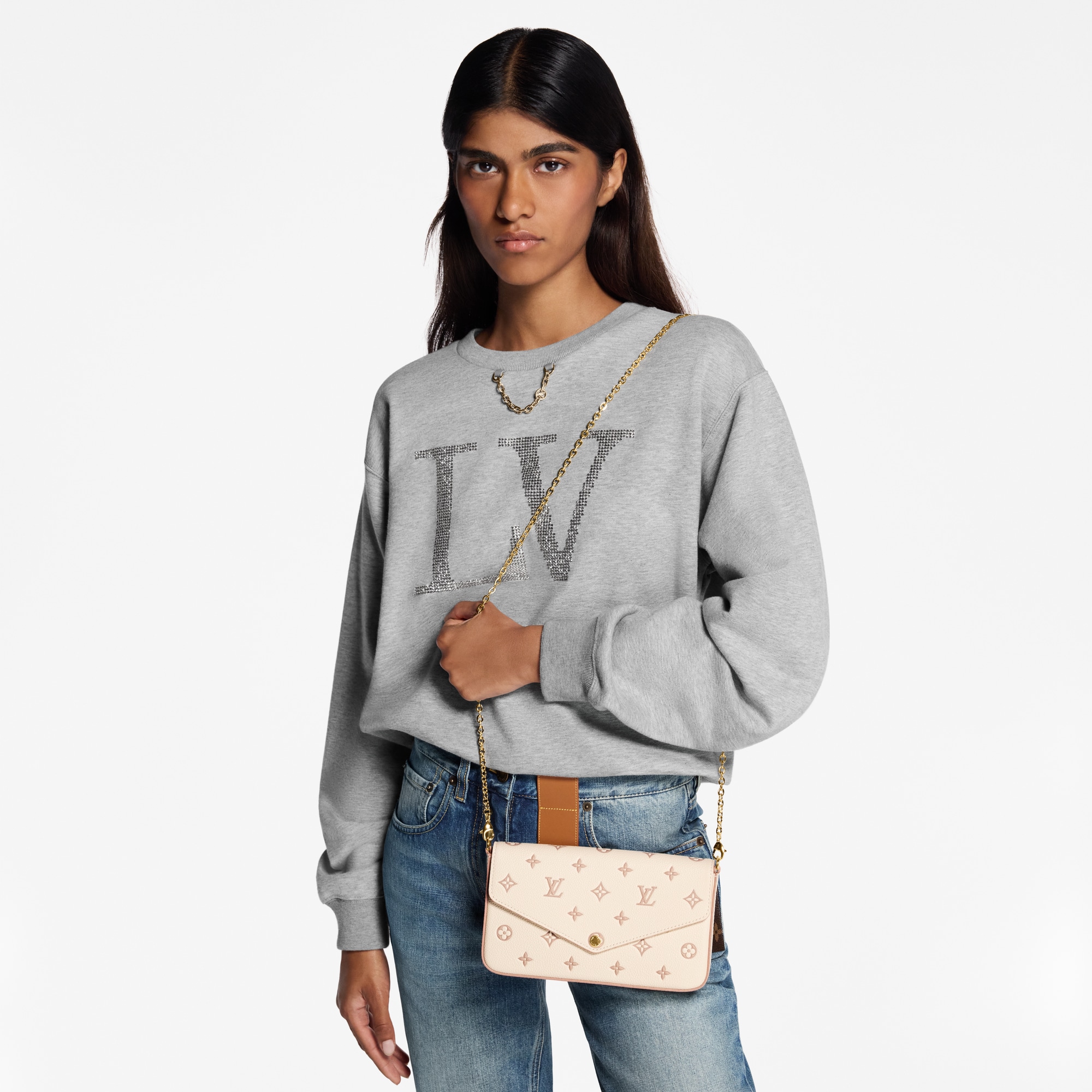 Pochette Félicie Monogram Empreinte Leather in Women