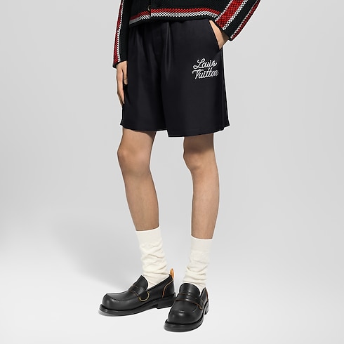 Printed Signature Silk Shorts in Men's Ready-to-Wear Pants collections by Louis Vuitton (Product zoom)