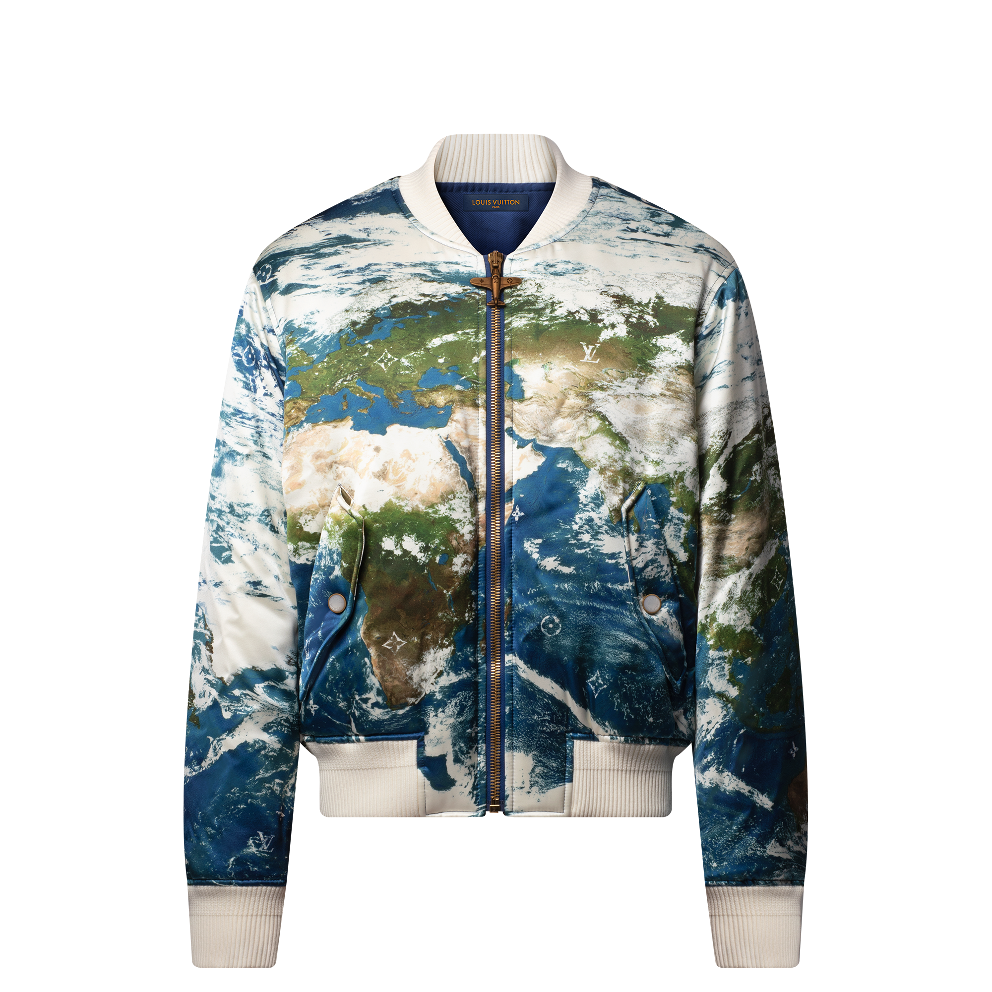 Printed Silk-Blend Bomber  in Men