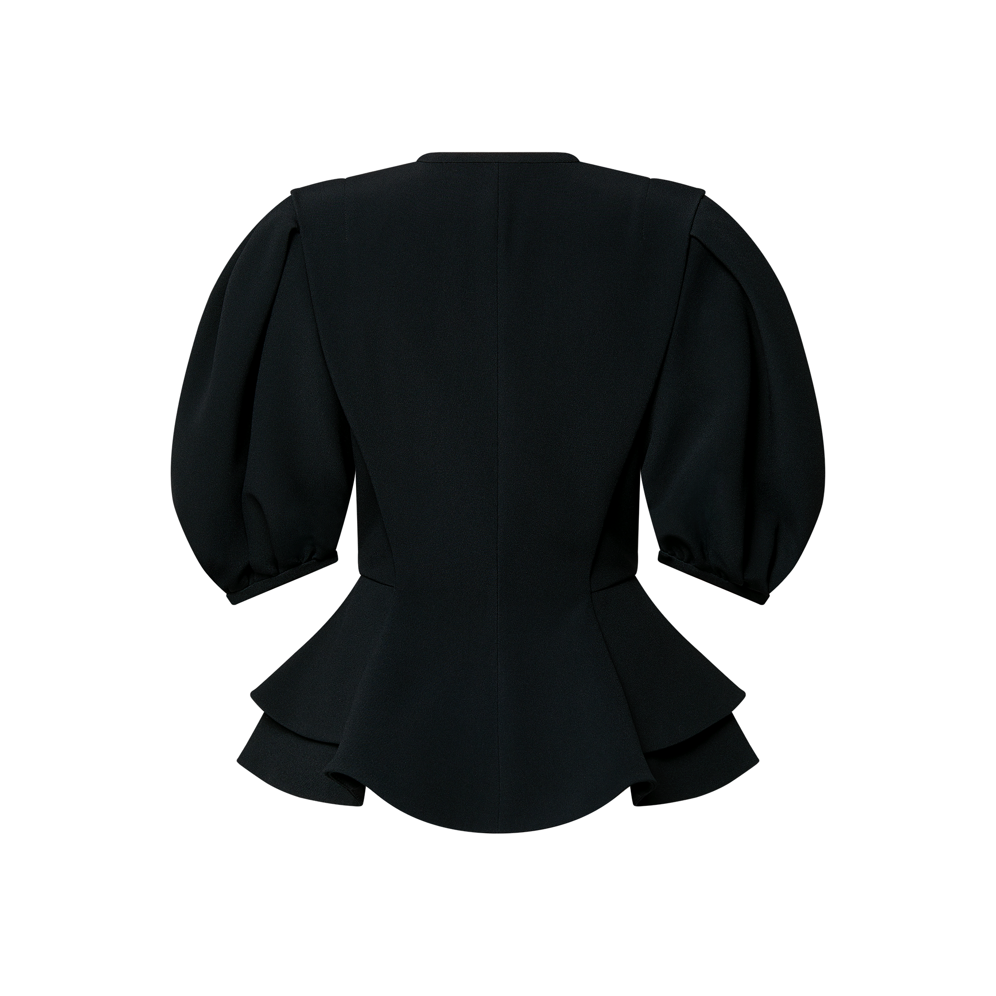 Puff-Sleeve Peplum Jacket  in New