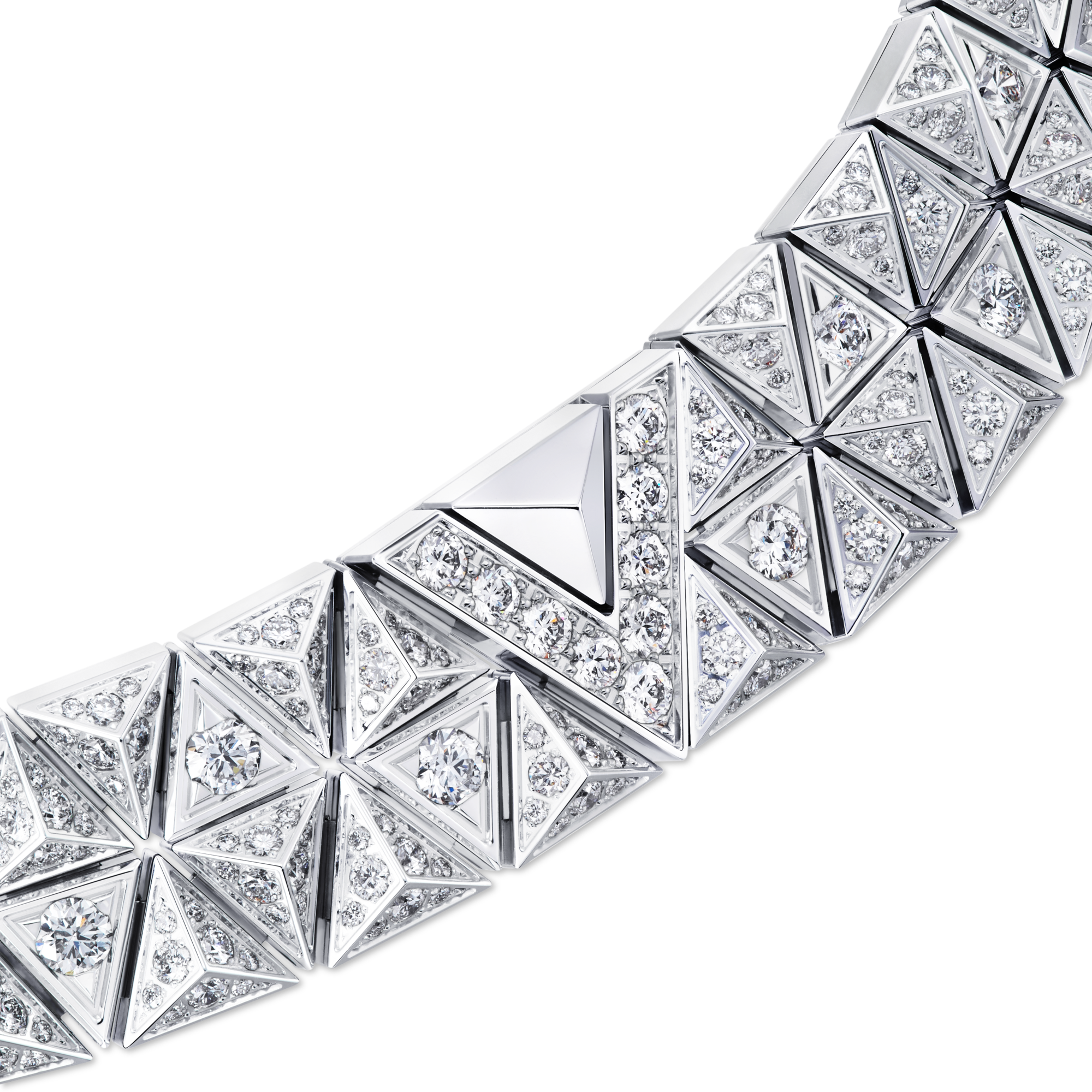 Pure V Two-Row Necklace, White Gold and Diamonds  in Jewellery