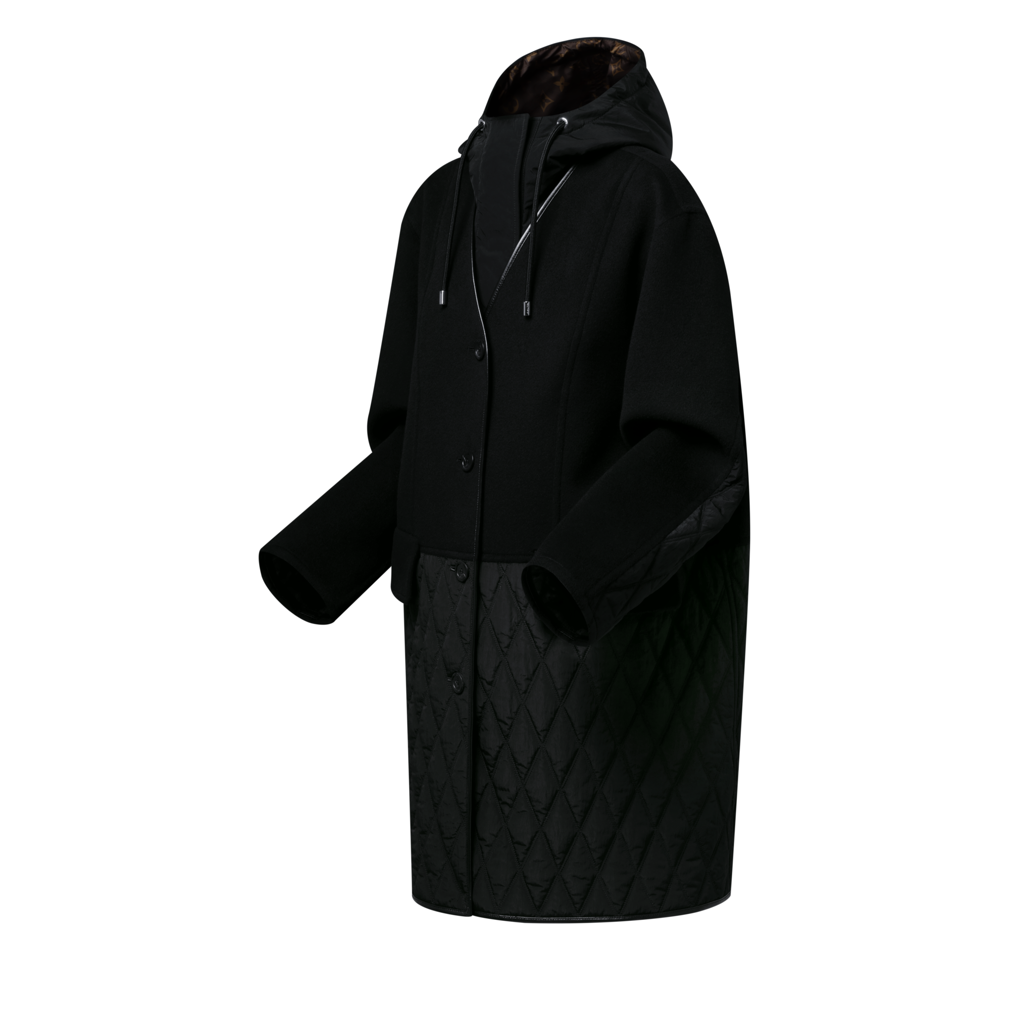 Quilt Accent Coat  in Women