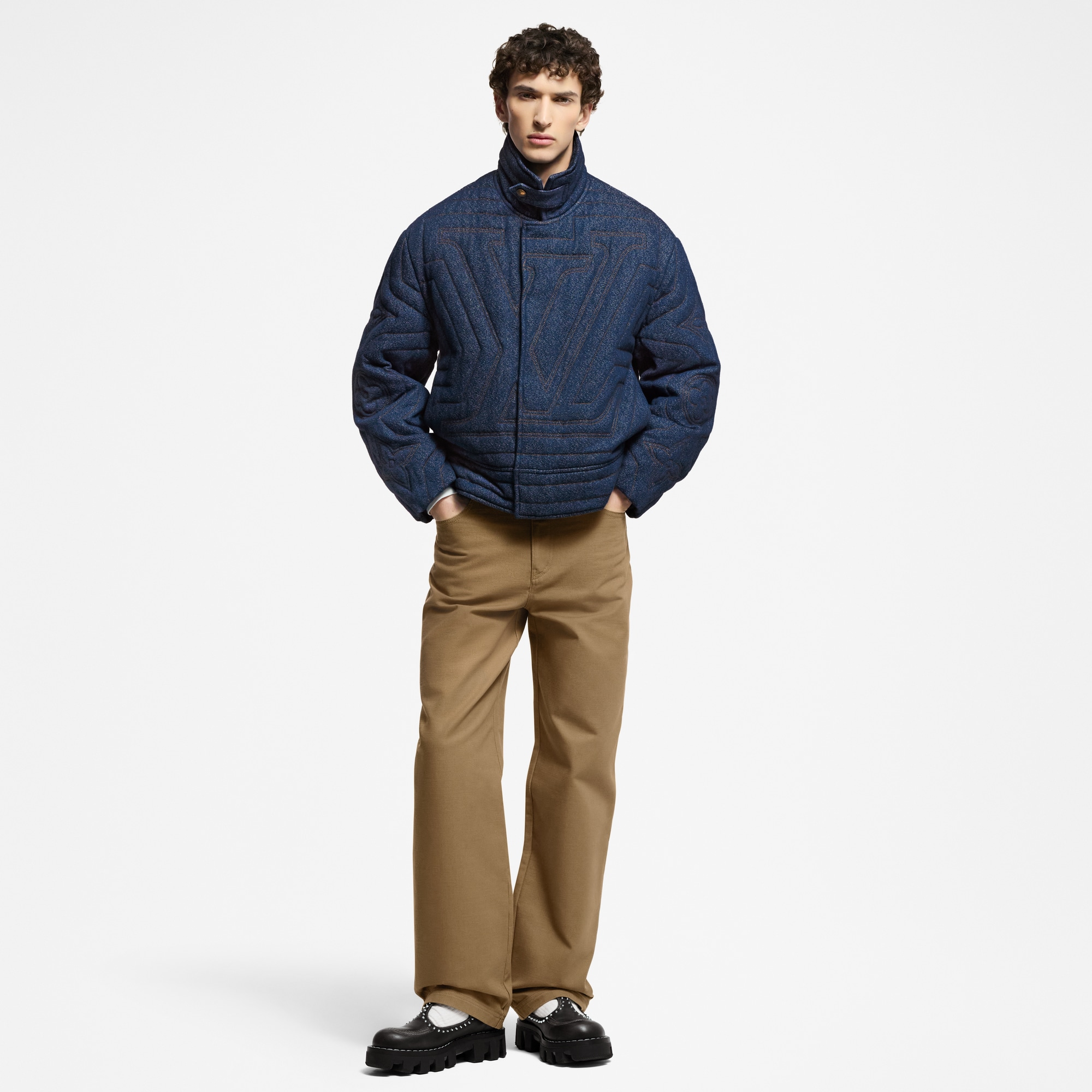 Quilted Denim Jacket  in Men