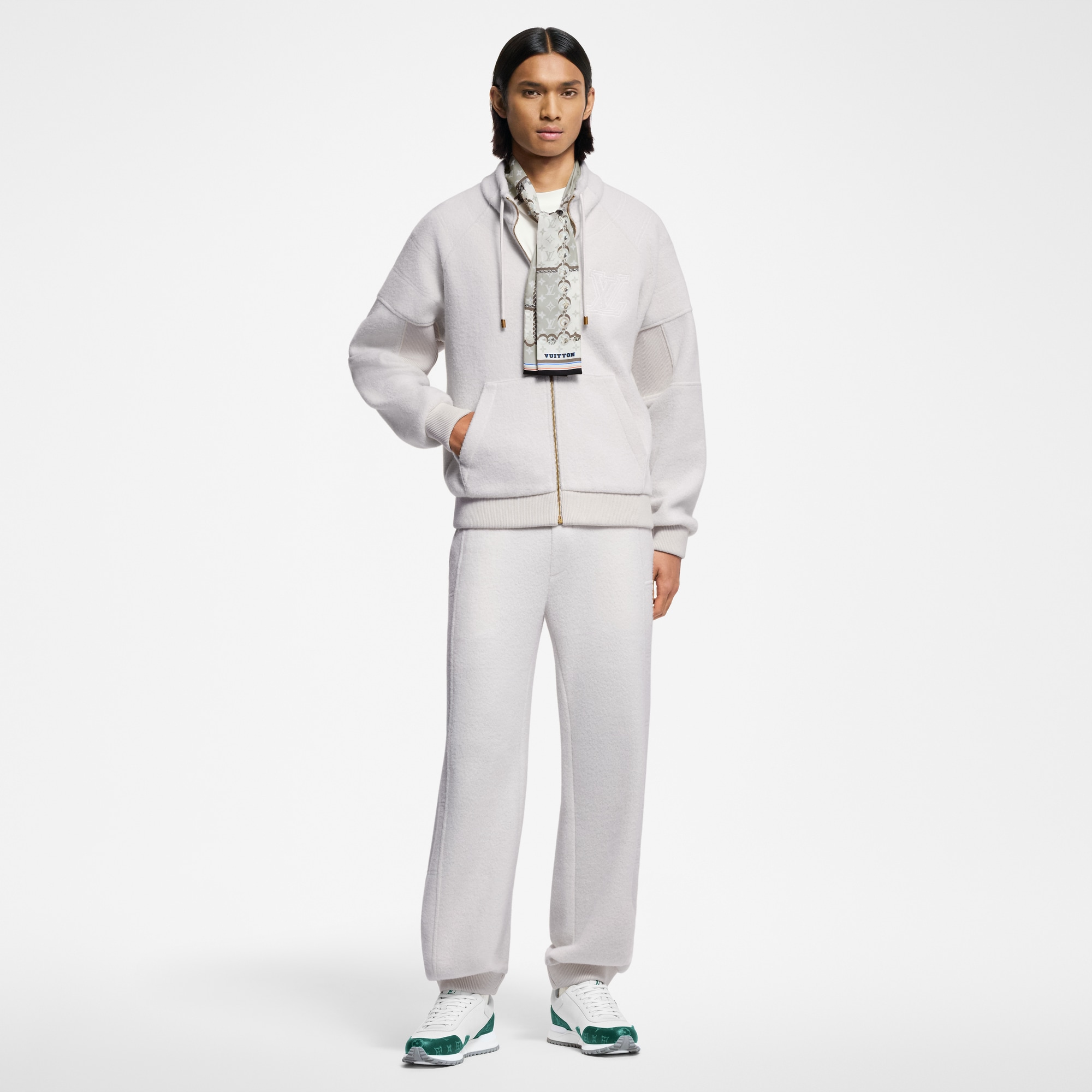 Quilted Textured Wool Pants  in Men