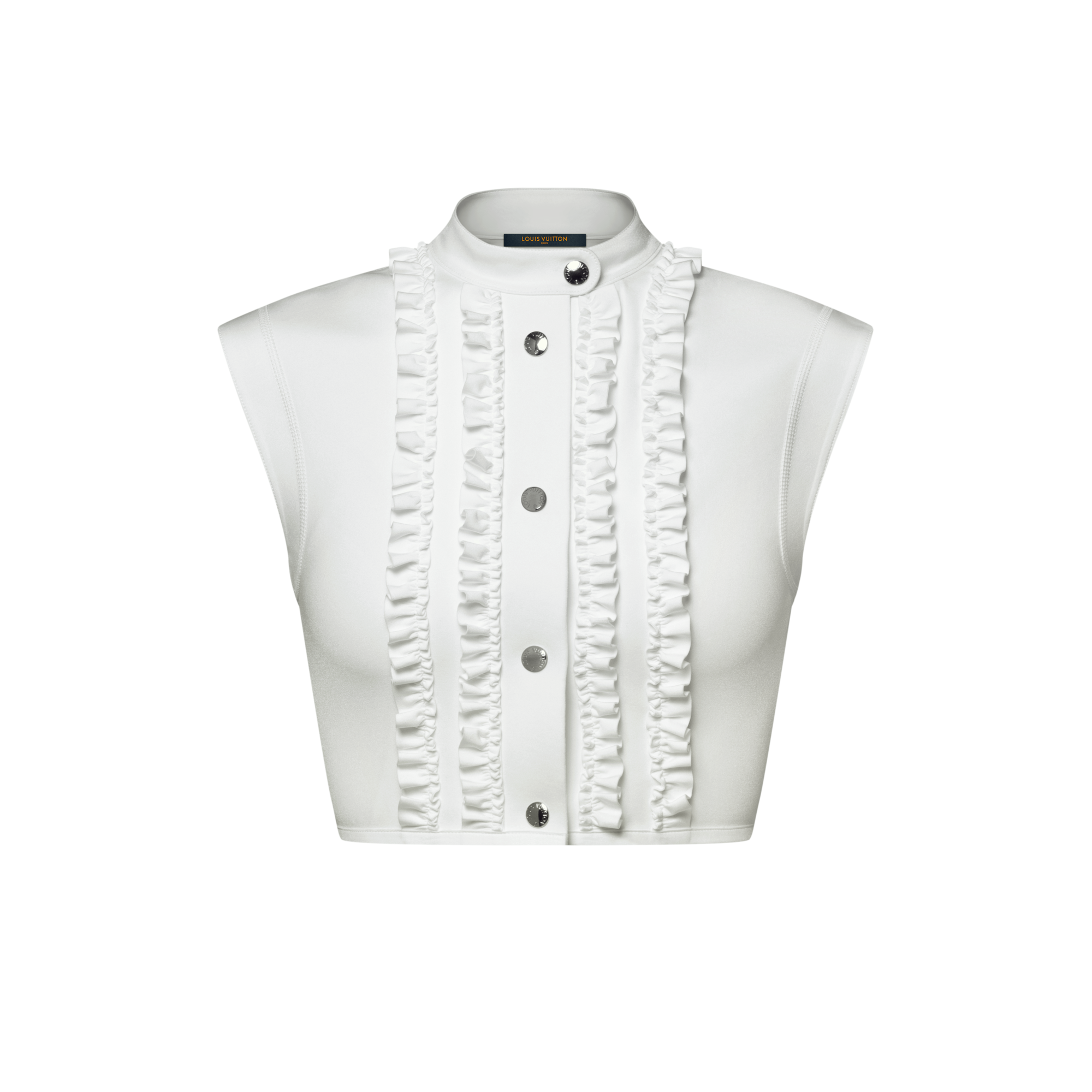 Ruffle Trim Technical Jersey Top  in Women