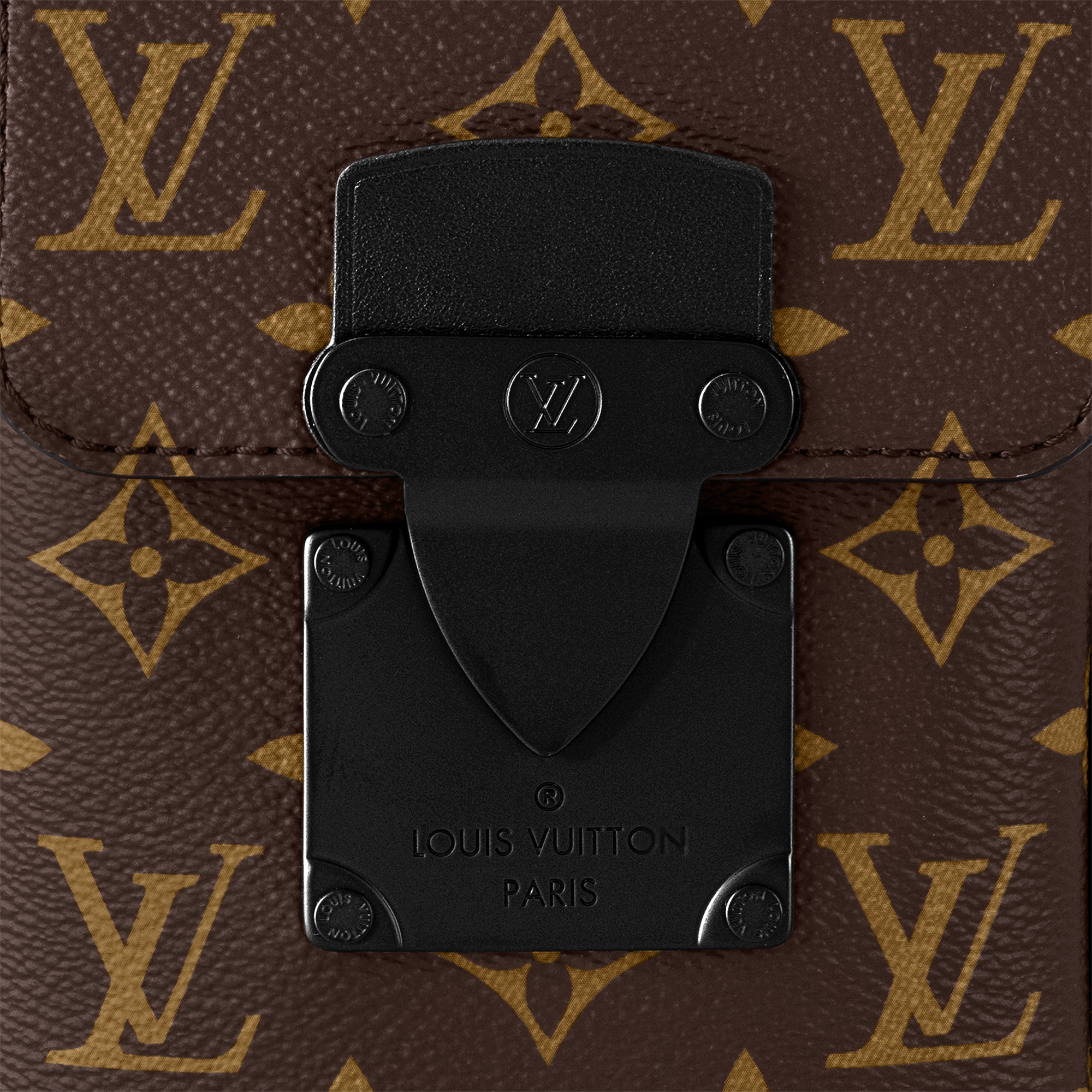 S-Lock Vertical wearable wallet Monogram Macassar in Men
